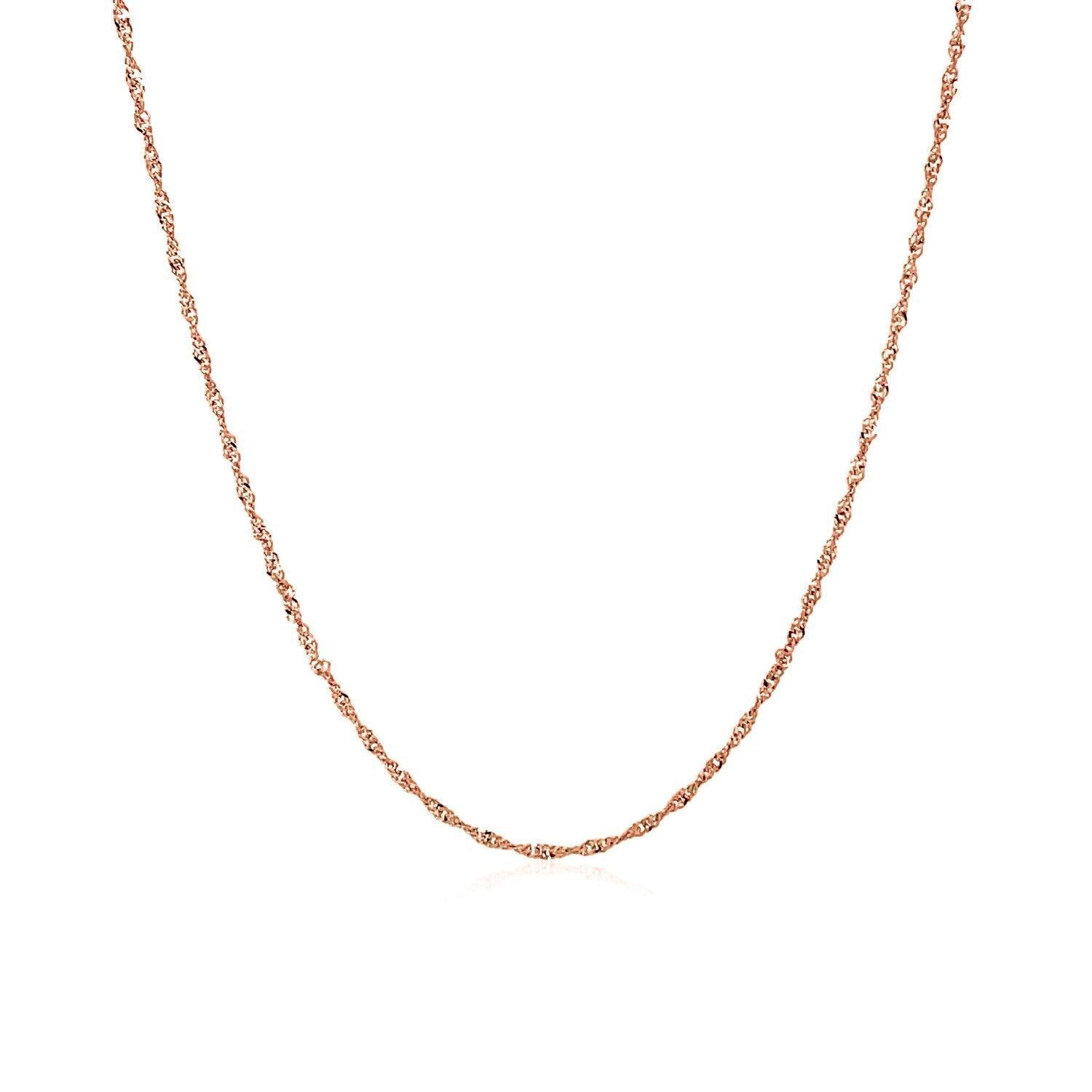 14k Rose Gold Singapore Chain (1.10 mm)