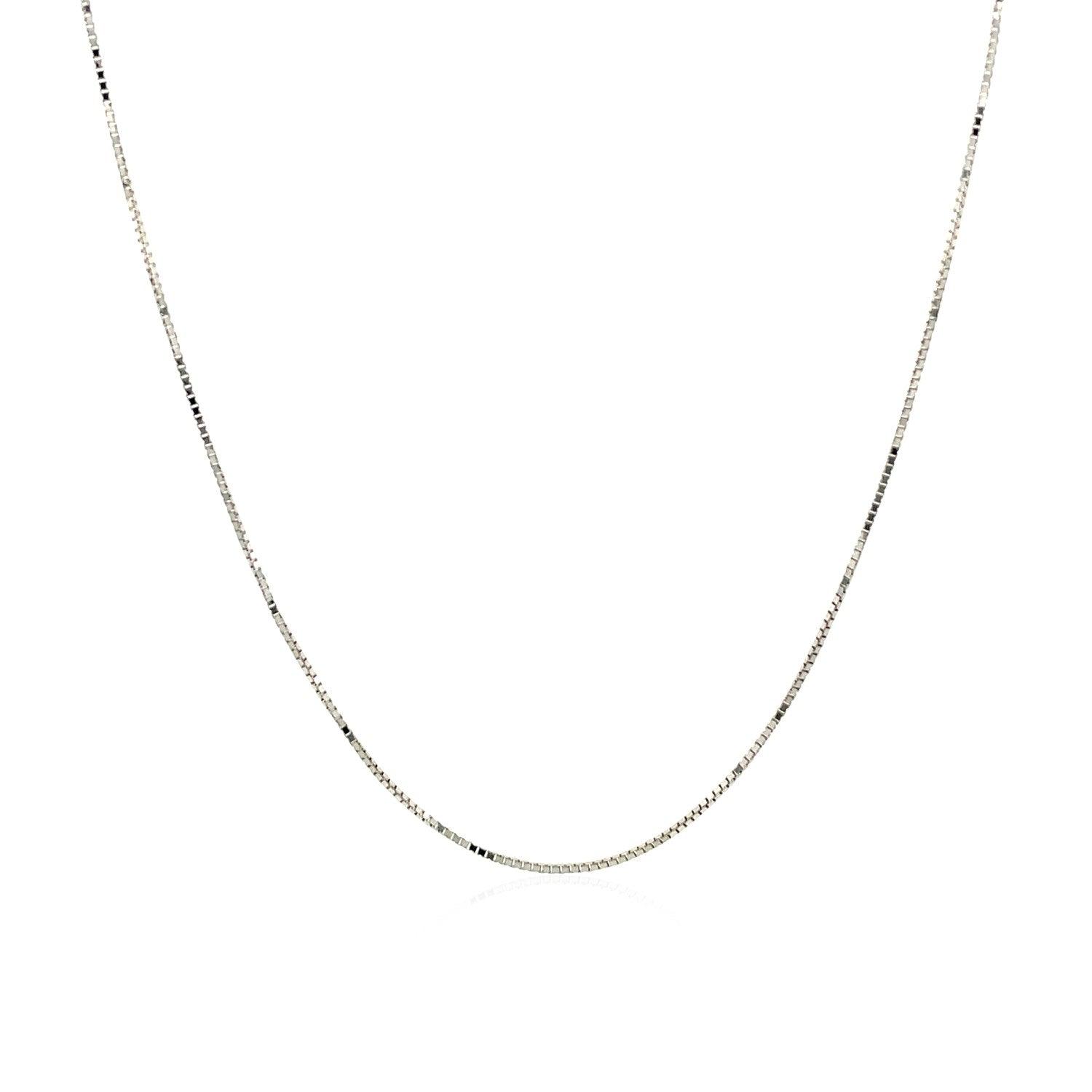 14k White Gold Classic Box Chain (0.60 mm)