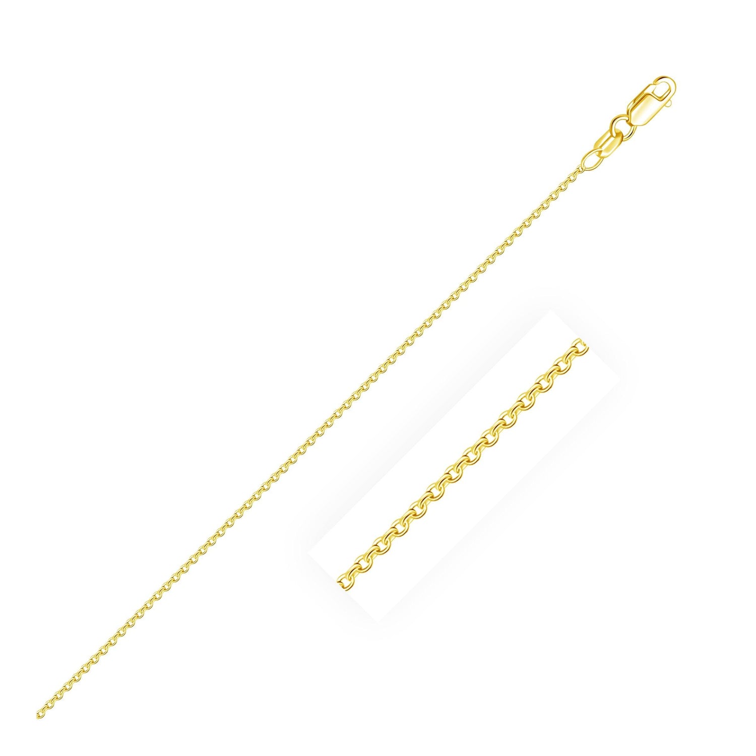 14k Yellow Gold Oval Cable Link Chain (0.97 mm)