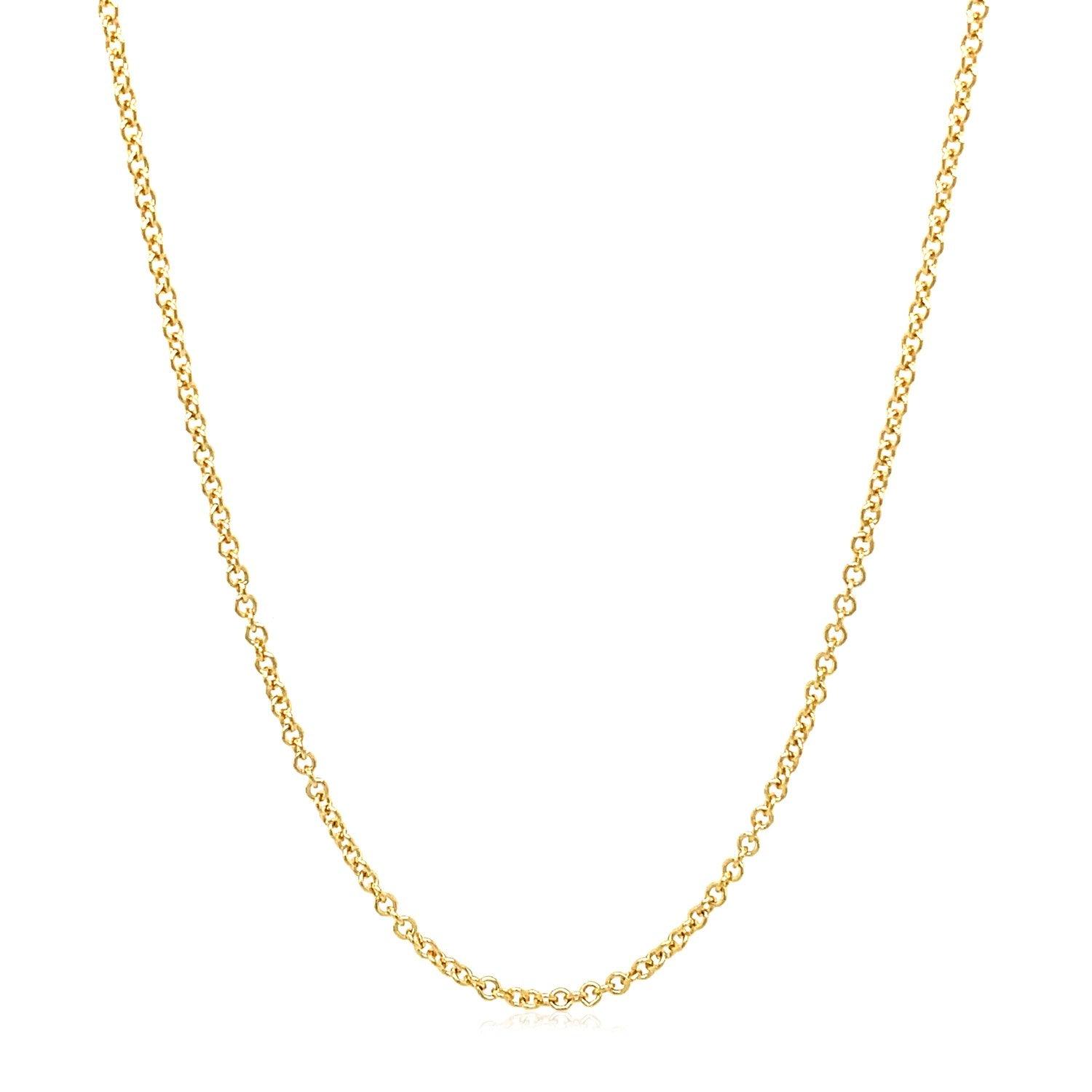 14k Yellow Gold Round Cable Link Chain (1.50 mm)