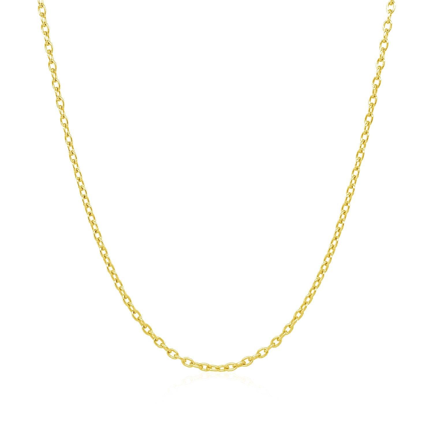 14k Yellow Gold Round Cable Link Chain (1.50 mm)