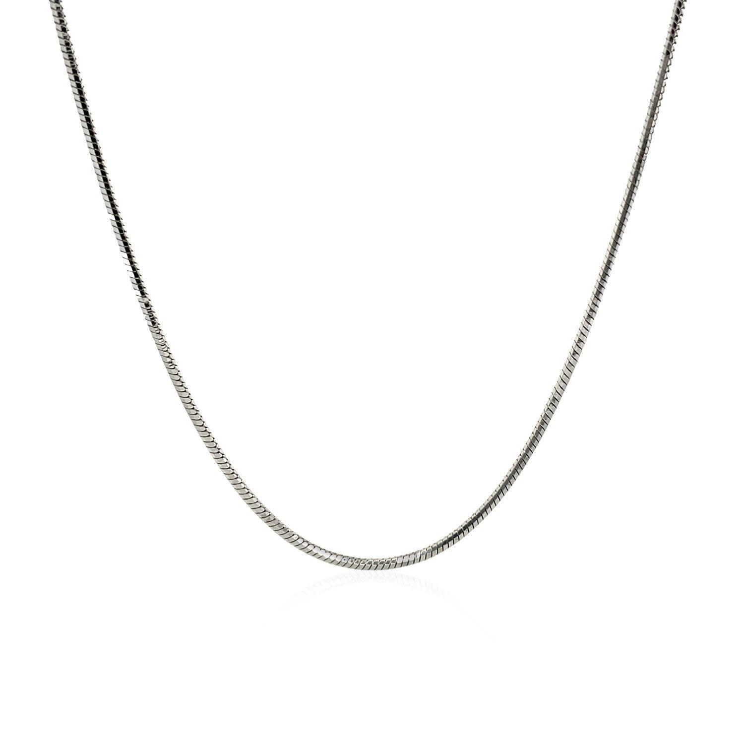 Rhodium Plated Sterling Silver Snake Style Chain (1.20 mm)