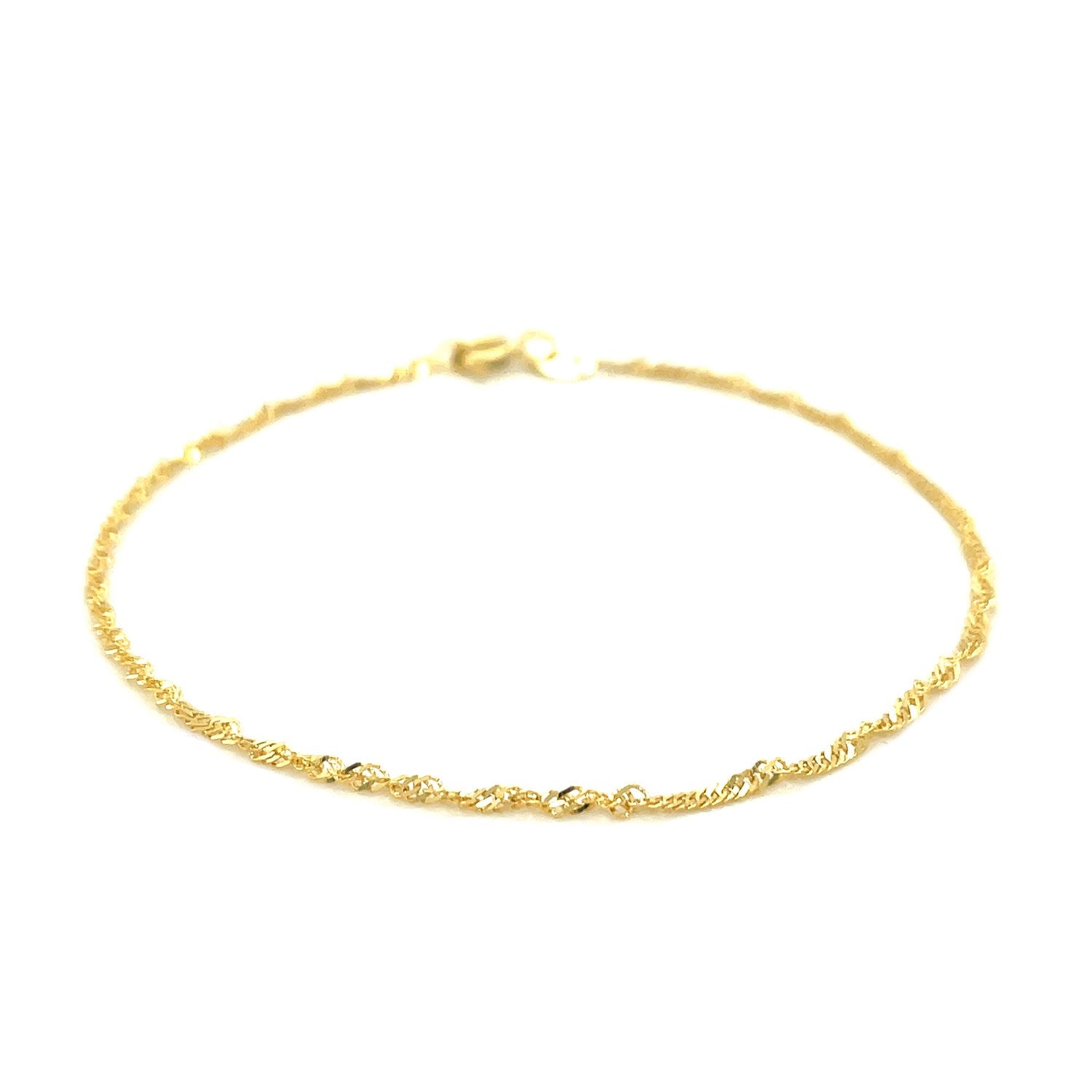 10k Yellow Gold Singapore Anklet 1.5mm