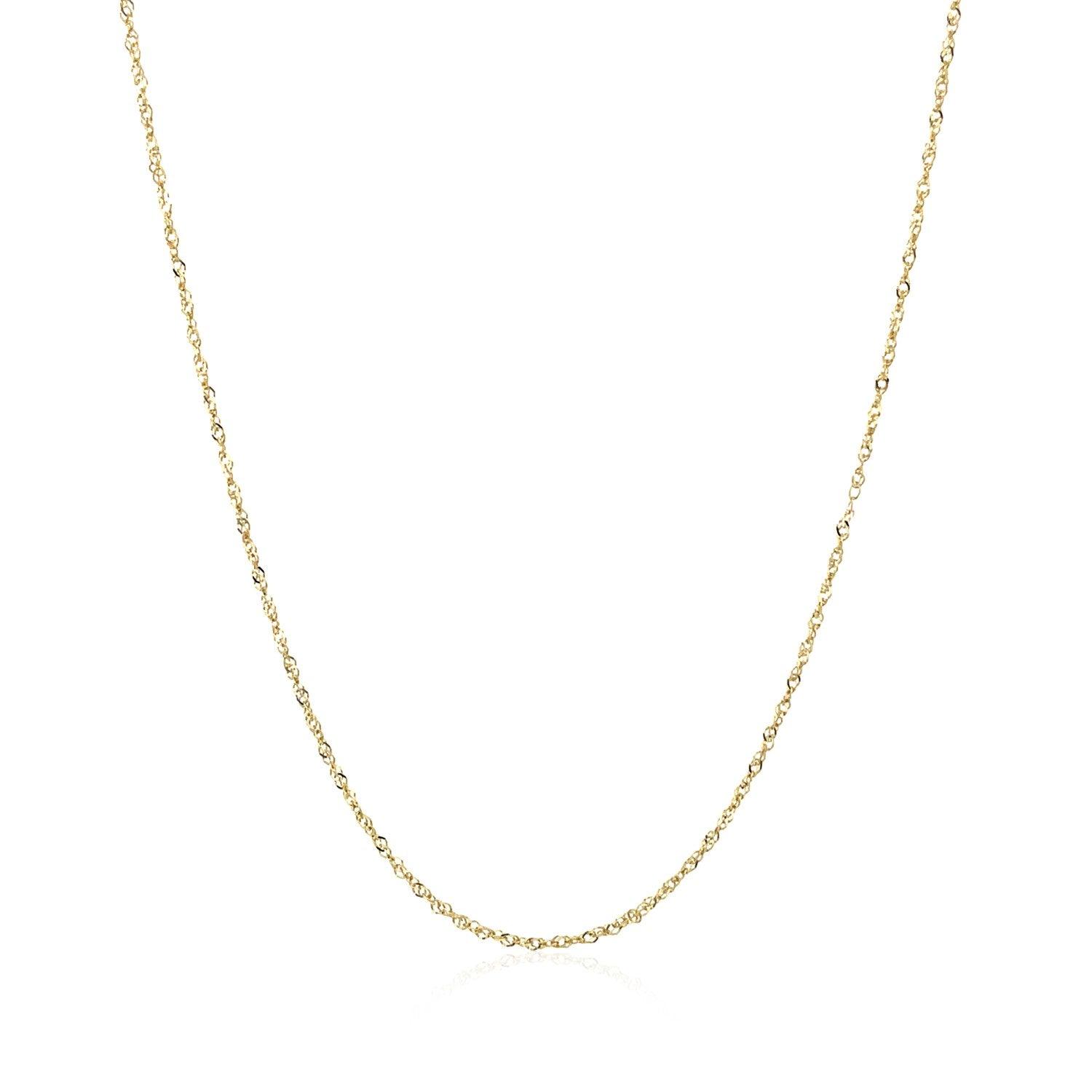 10k Yellow Gold Singapore Chain 0.8mm (0.80 mm)