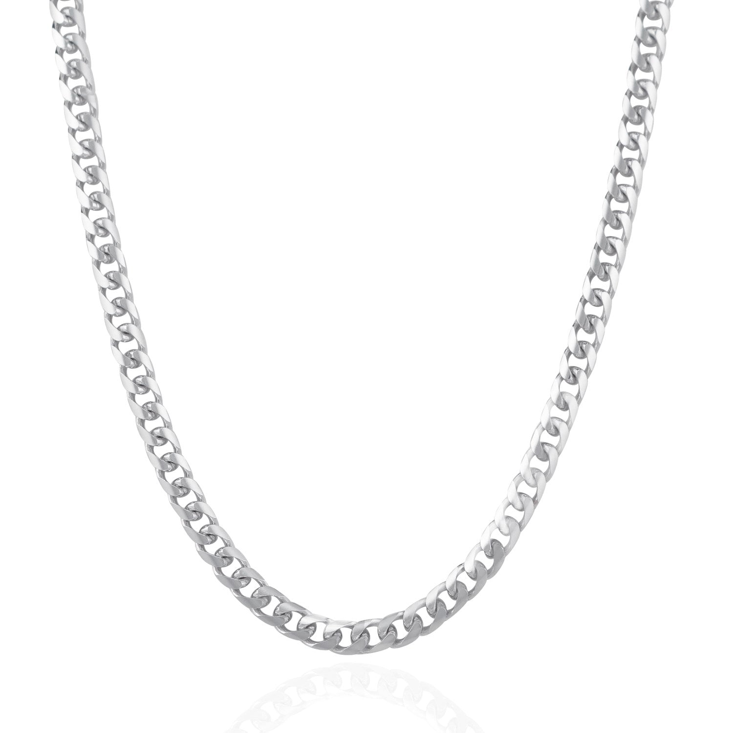 14k White Gold Solid Miami Cuban Chain (5.00 mm)