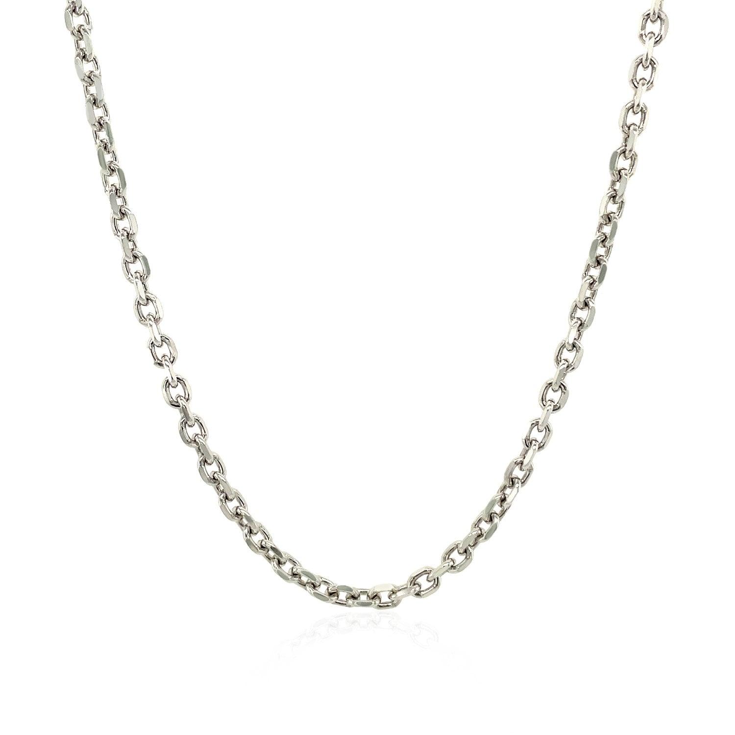 Sterling Silver Rhodium Plated Cable Chain (2.75 mm)