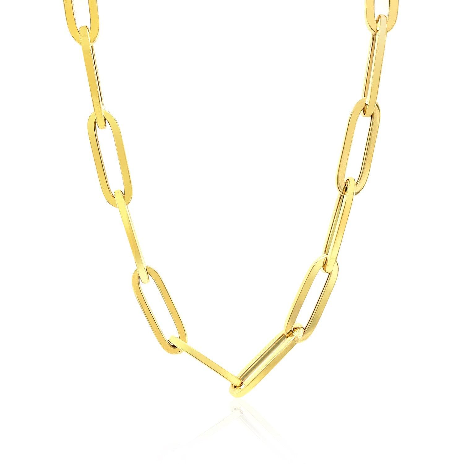 14K Yellow Gold Wide Paperclip Chain (6.1 mm)