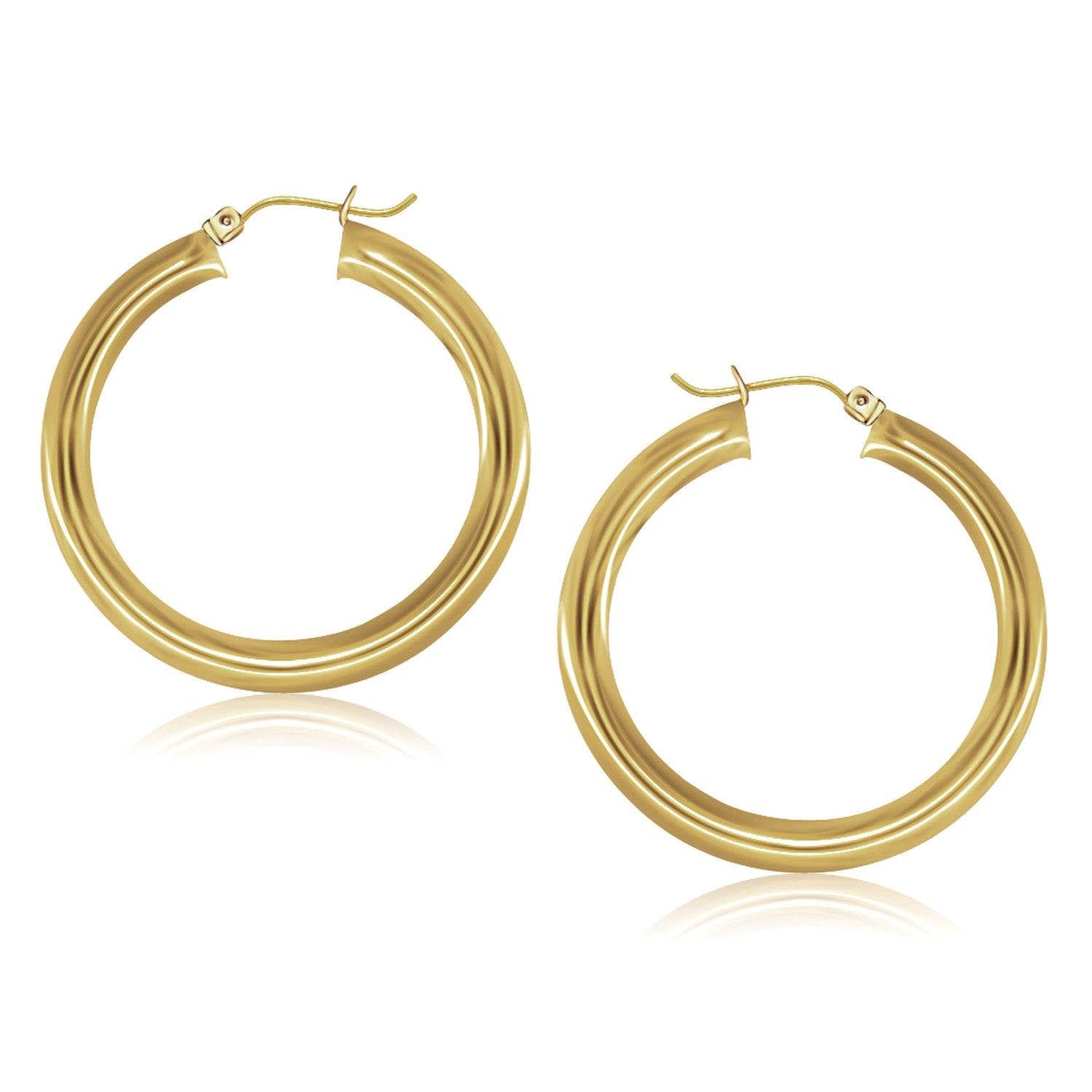 14k Yellow Gold Polished Hoop Earrings (5x40mm)