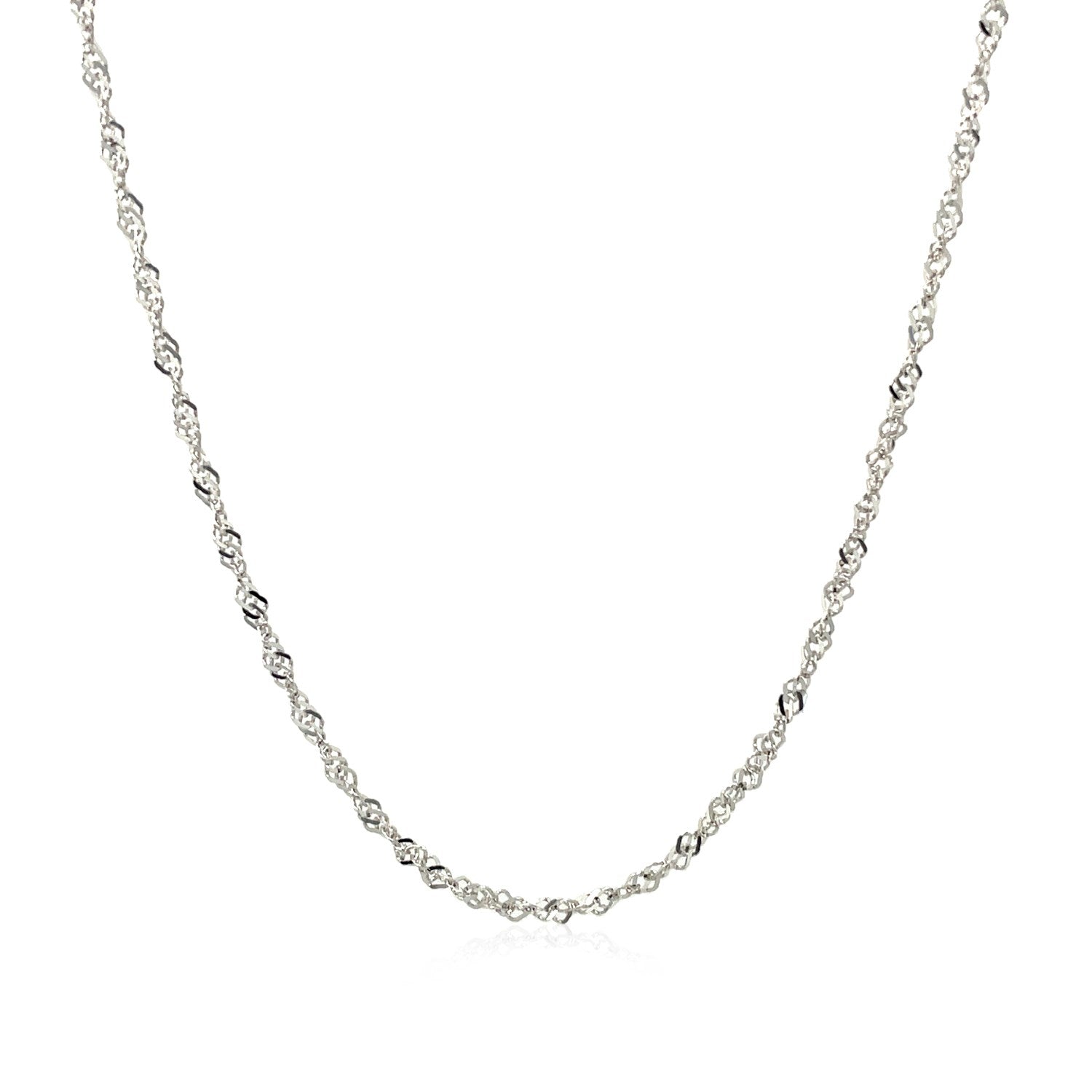 14k White Gold Singapore Chain (1.30 mm)