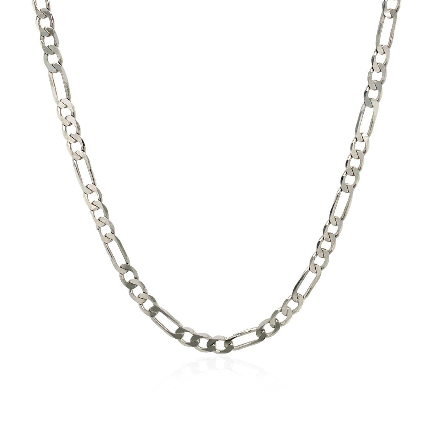 14k White Gold Solid Figaro Chain (3.00 mm)