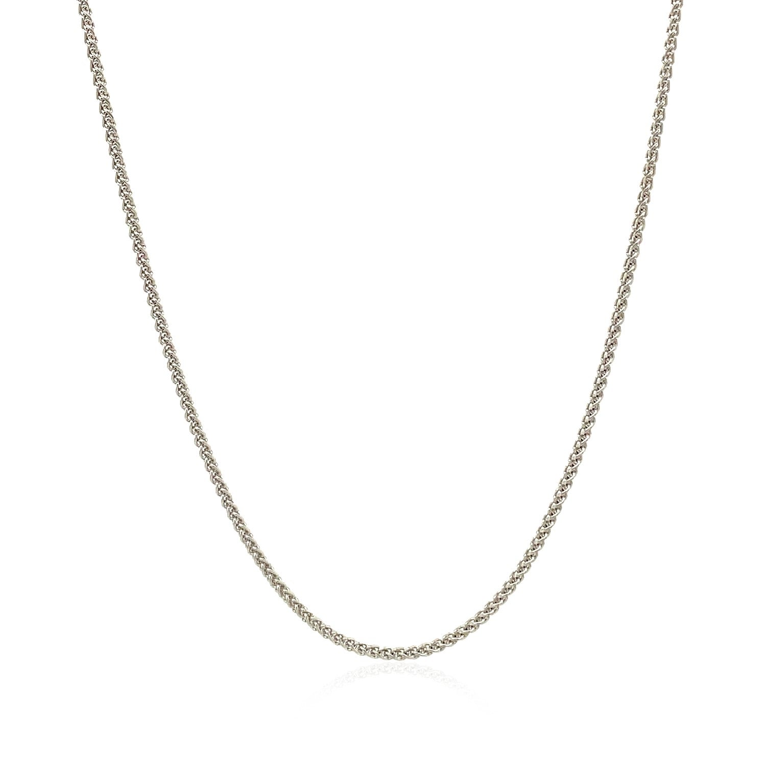 18k White Gold Round Wheat Chain (1.20 mm)