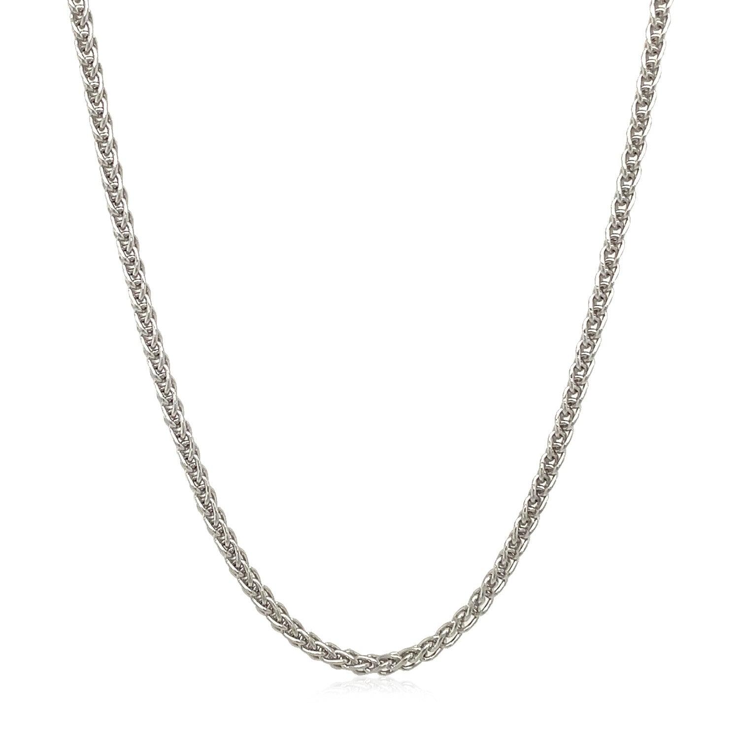 14k White Gold Round Wheat Chain (2.1 mm)