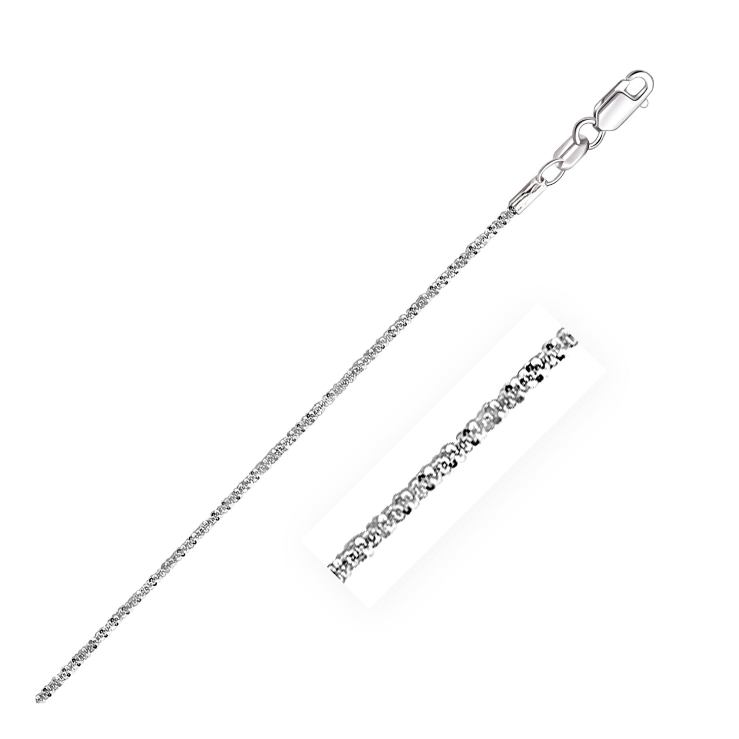 14k White Gold Sparkle Anklet 1.5mm