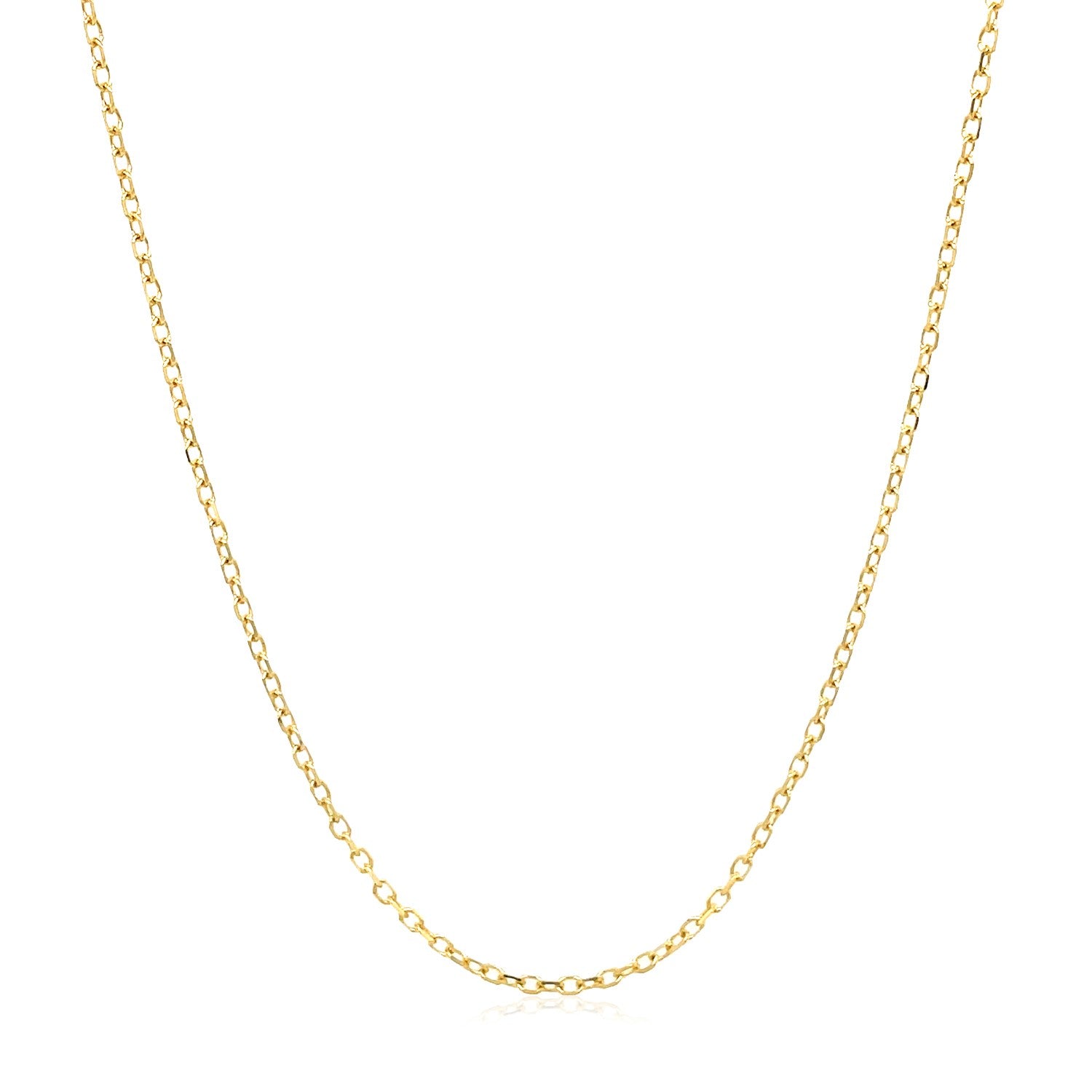 14k Yellow Gold Faceted Cable Link Chain (1.2 mm)