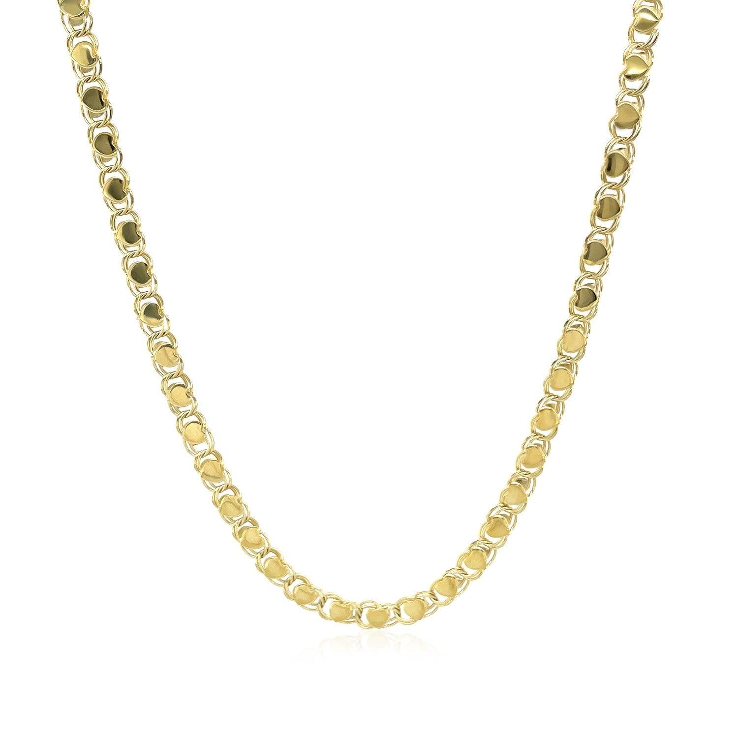 14k Yellow Gold Heart Chain (3.00 mm)