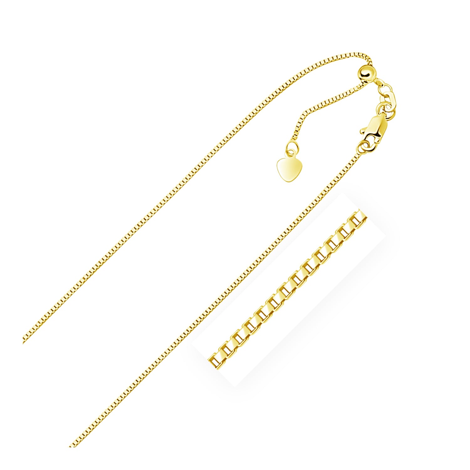 10k Yellow Gold Adjustable Box Chain (0.85 mm)