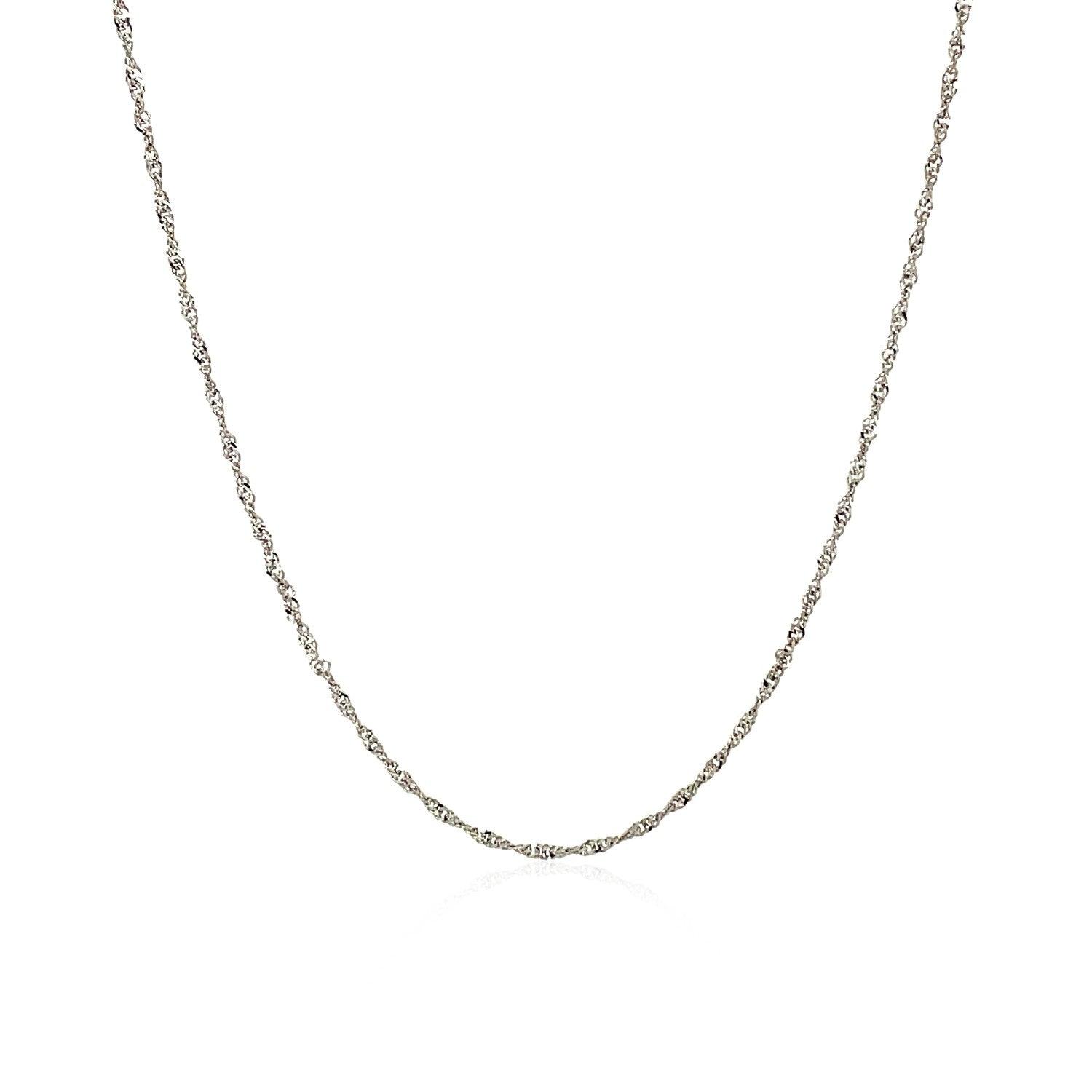 10k White Gold Singapore Chain  (1.10 mm)