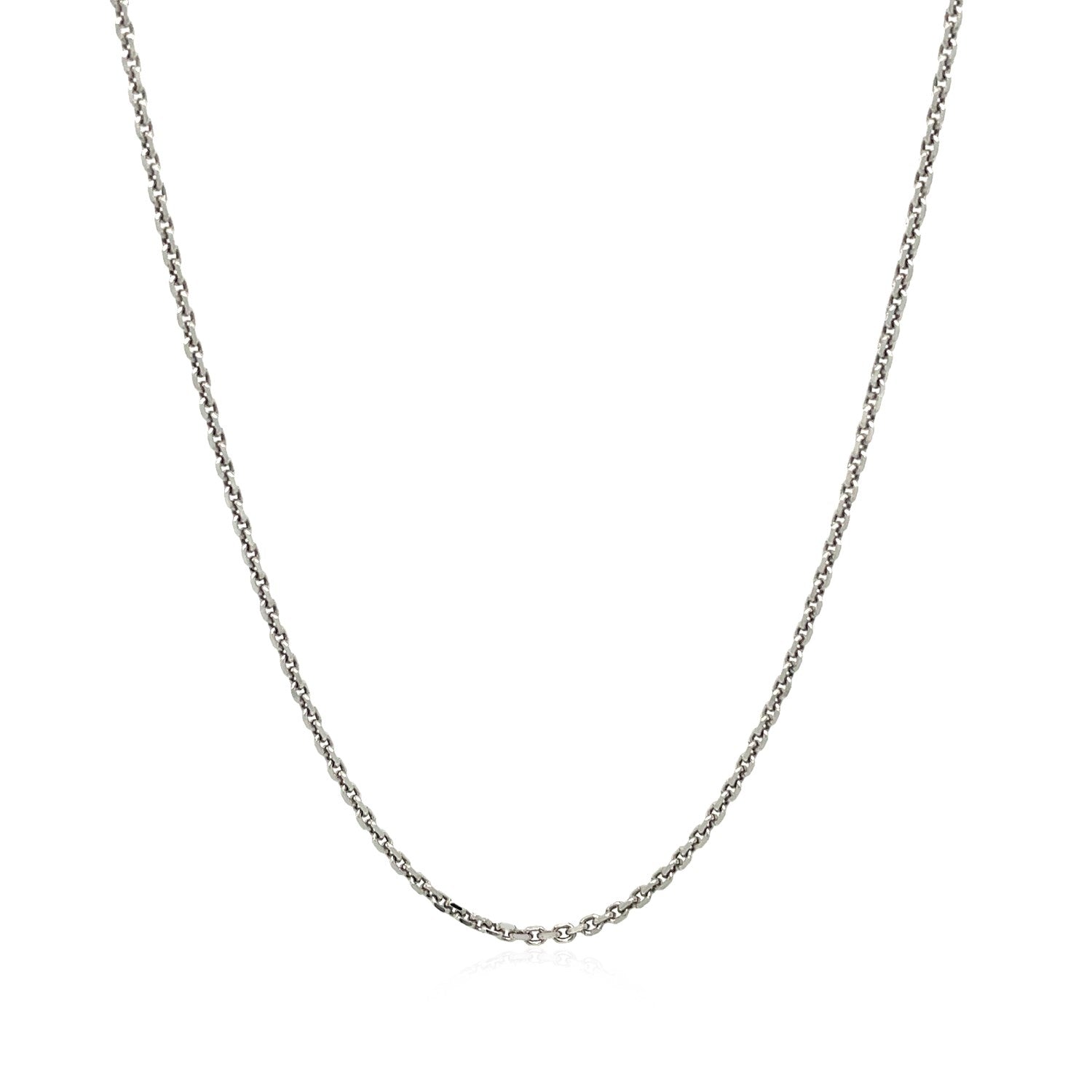 14k White Gold Diamond Cut Cable Link Chain (1.30 mm)