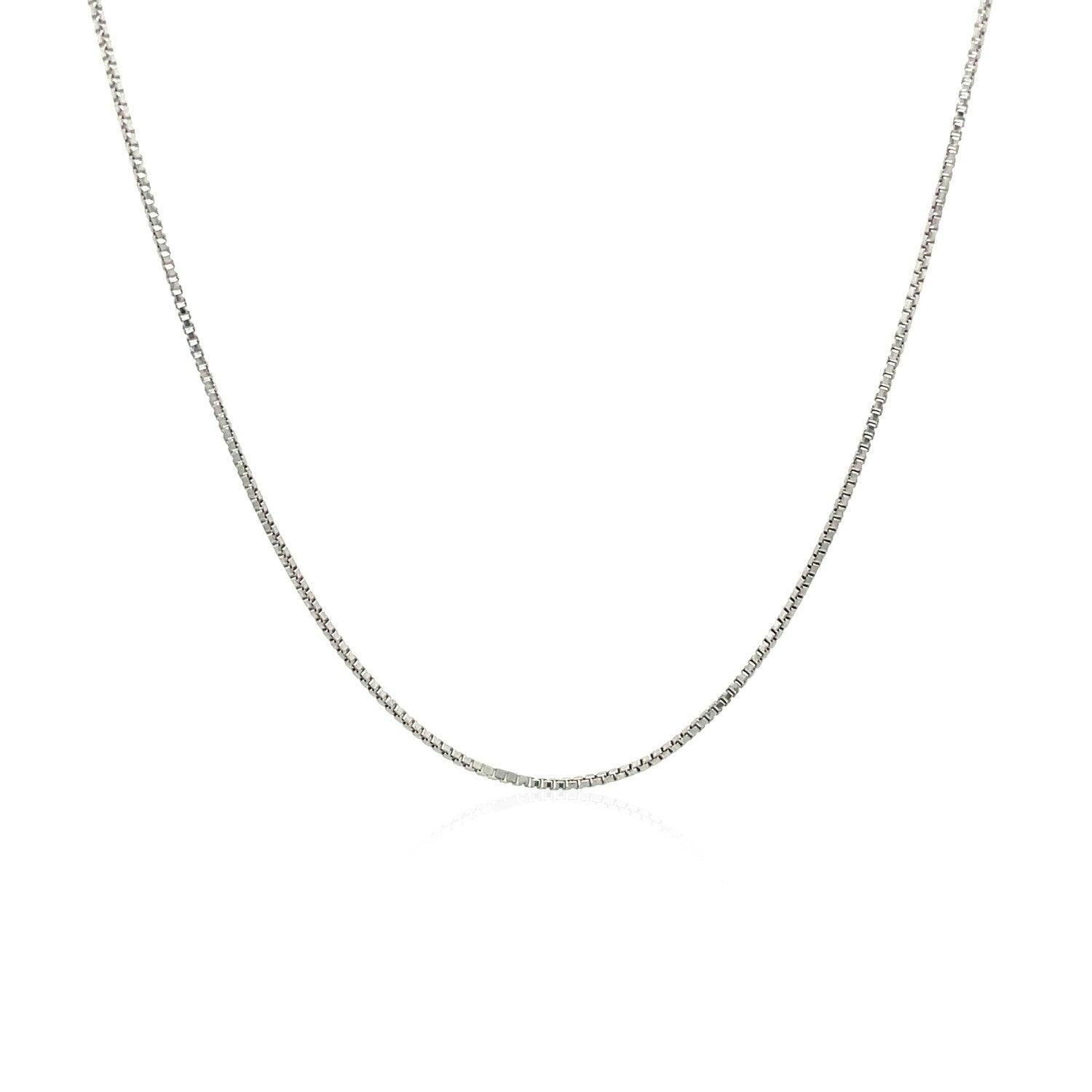 Sterling Silver Rhodium Plated Box Chain (0.70 mm)