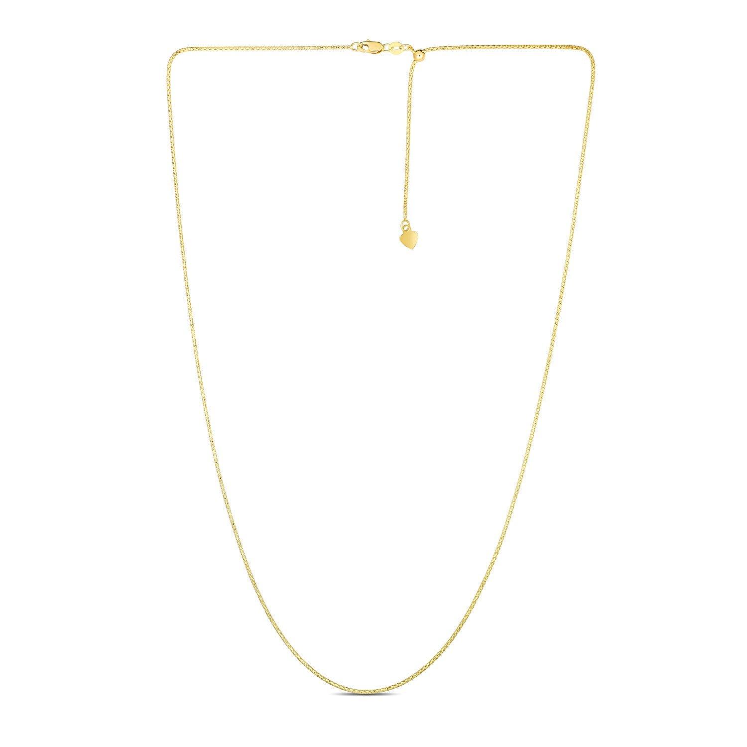 14k Yellow Gold Adjustable Popcorn Chain (1.10 mm)