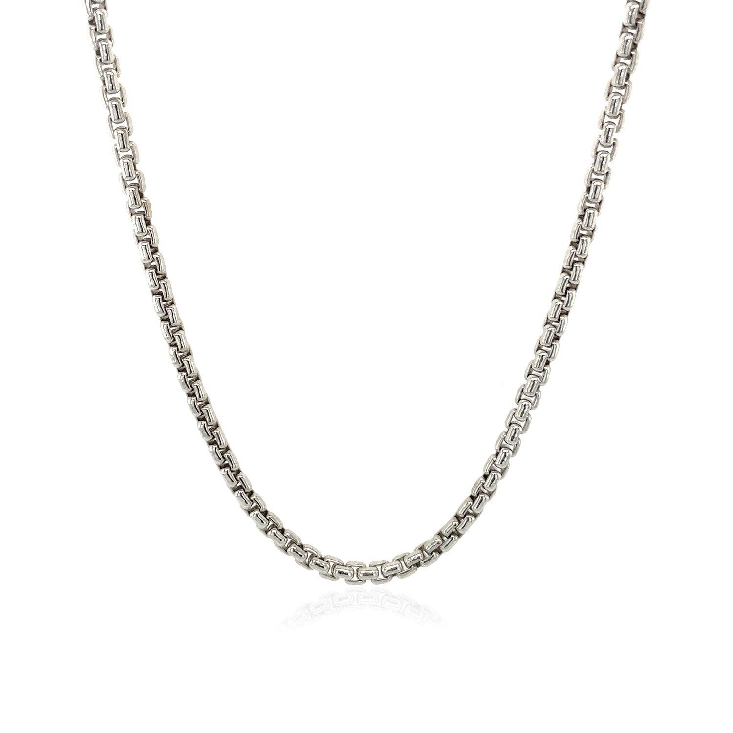 14k White Gold Round Box Chain (2.50 mm)