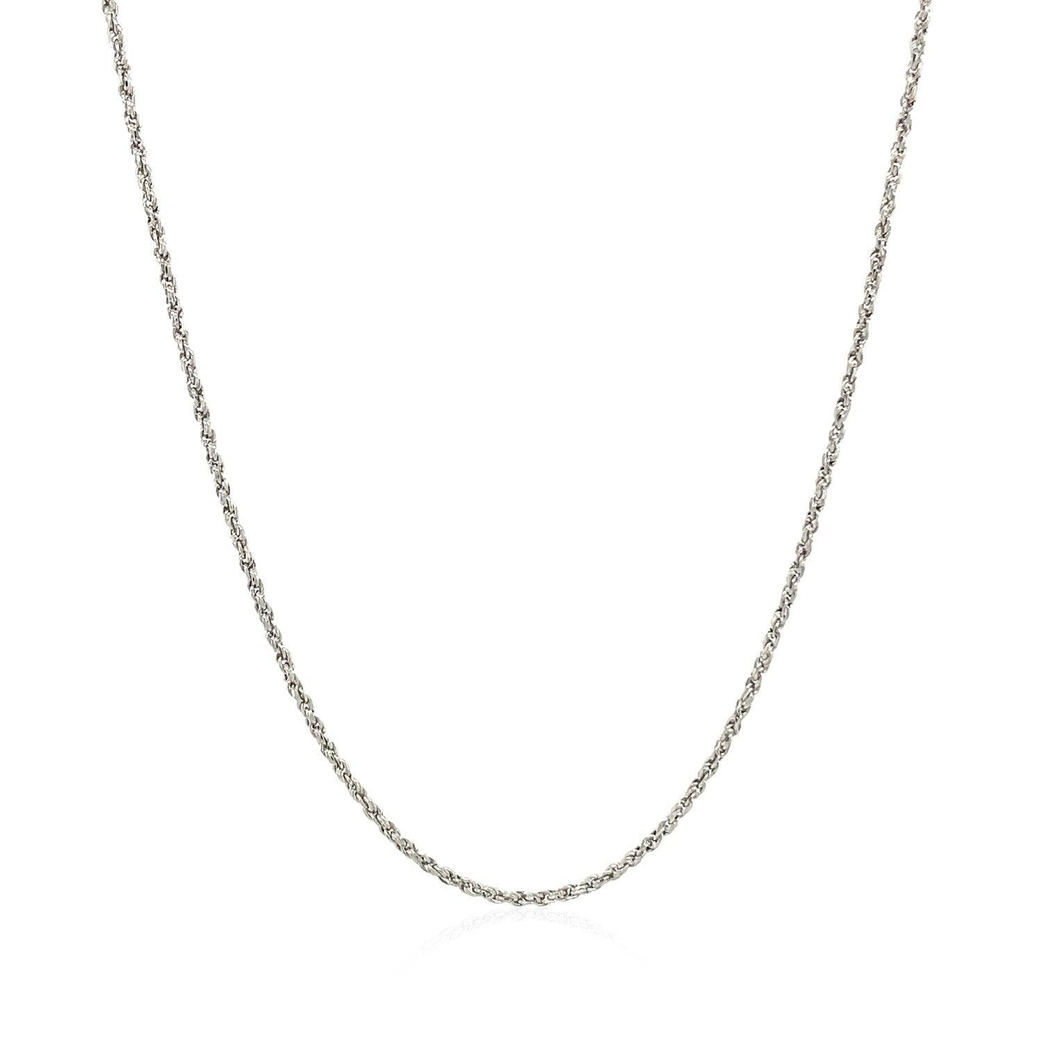 14k White Gold Adjustable Rope Chain (0.95 mm)