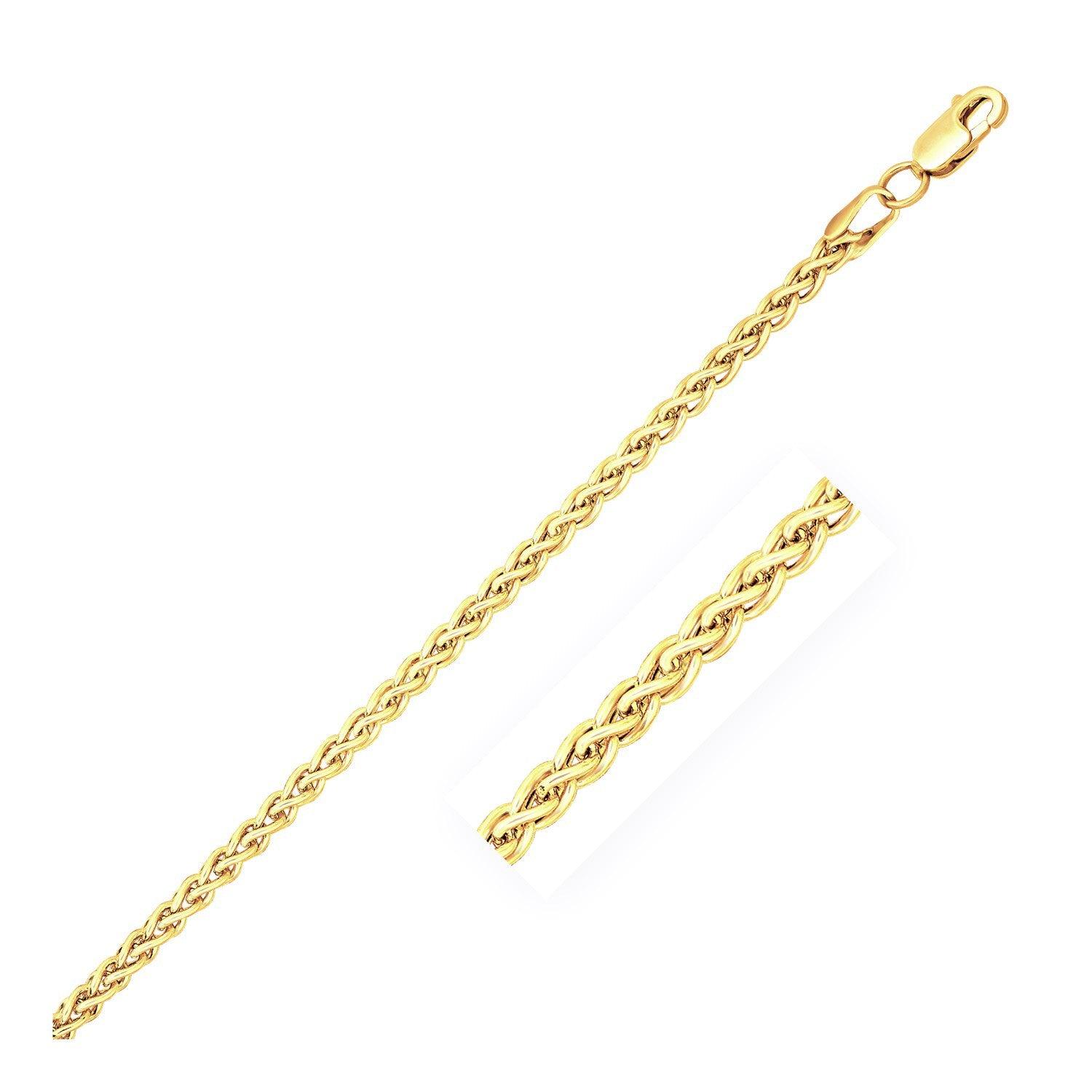 14k Yellow Gold  Light Weight Wheat Chain (2.40 mm)