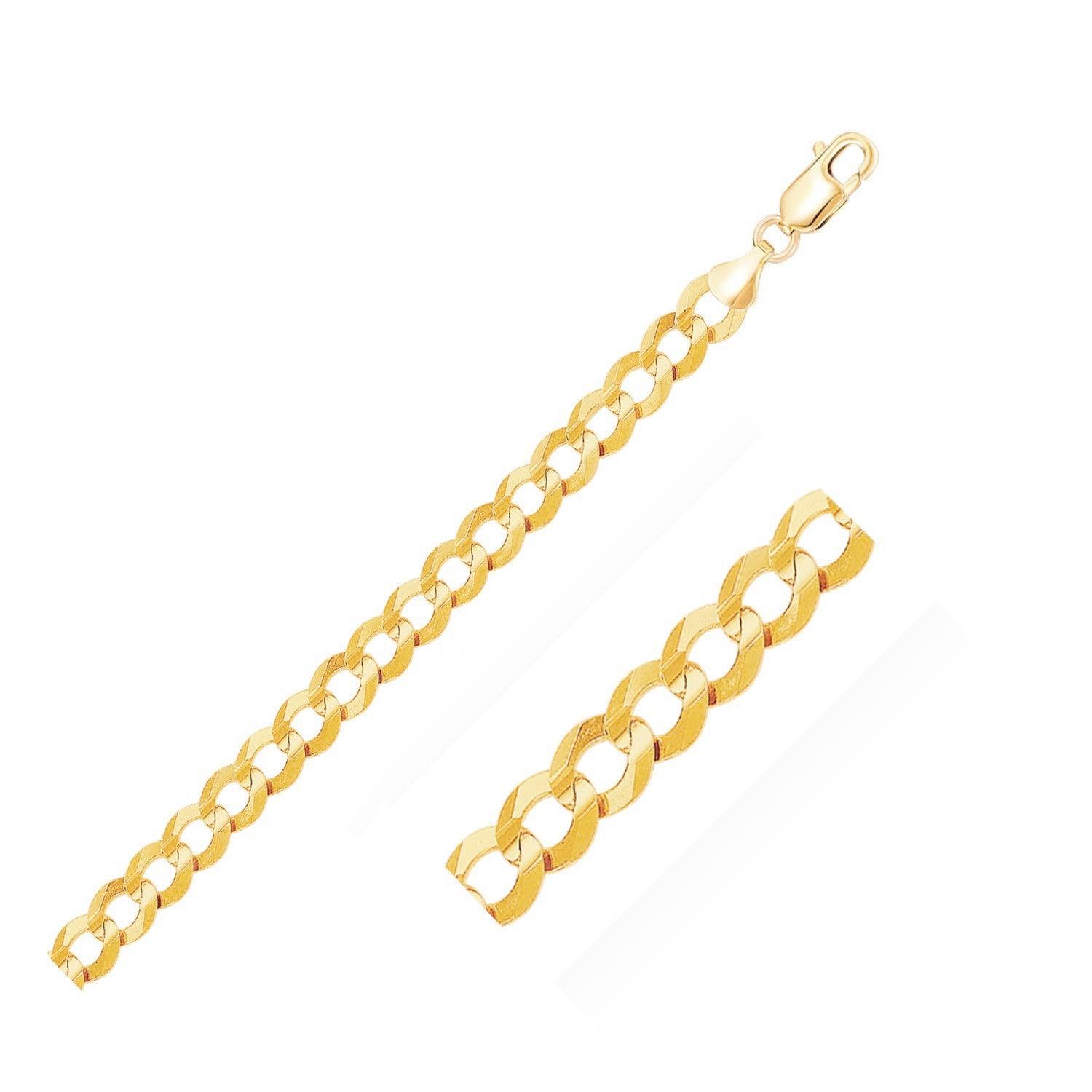 14k Yellow Gold Solid Curb Bracelet (8.20 mm)