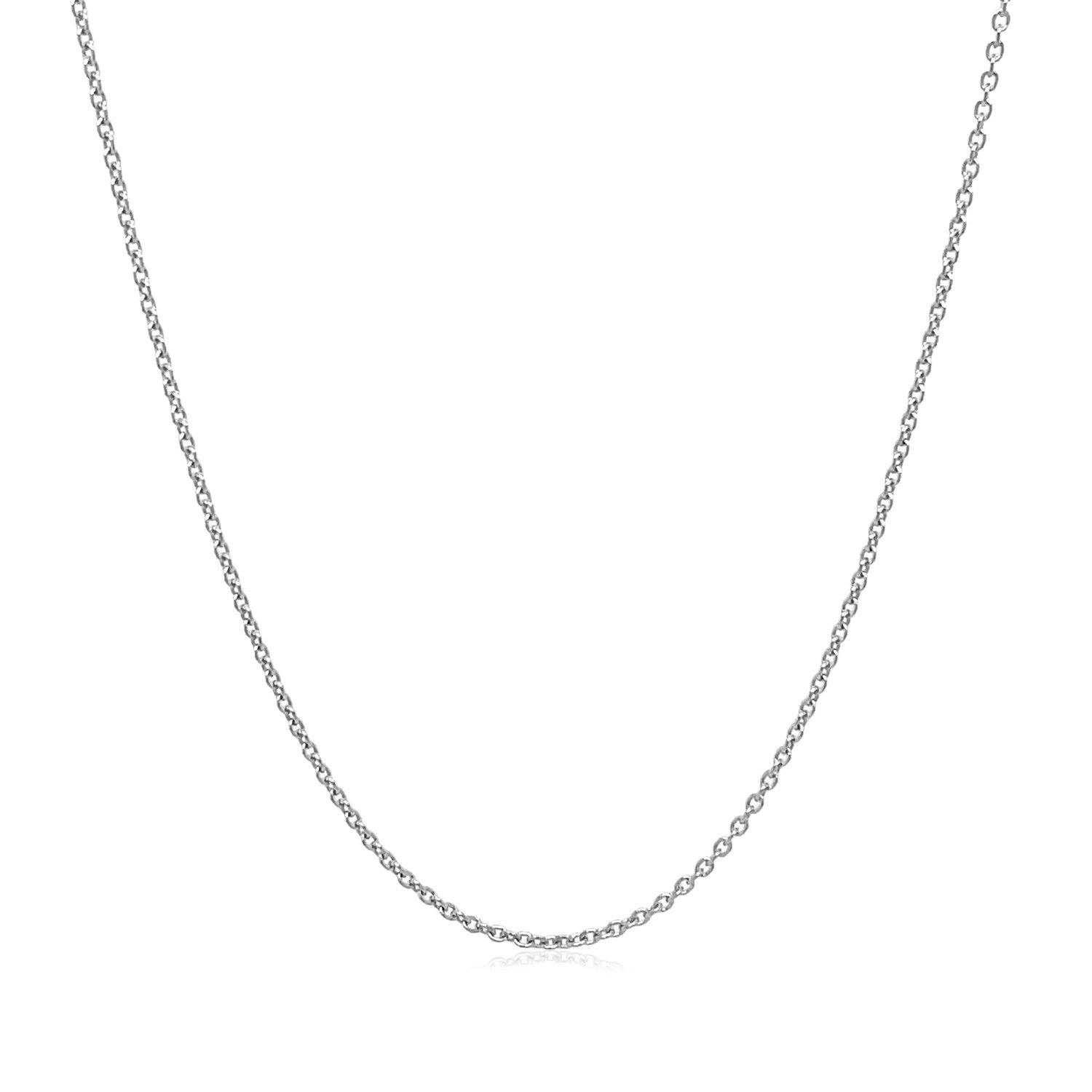 14k White Gold Round Cable Link Chain (1.10 mm)