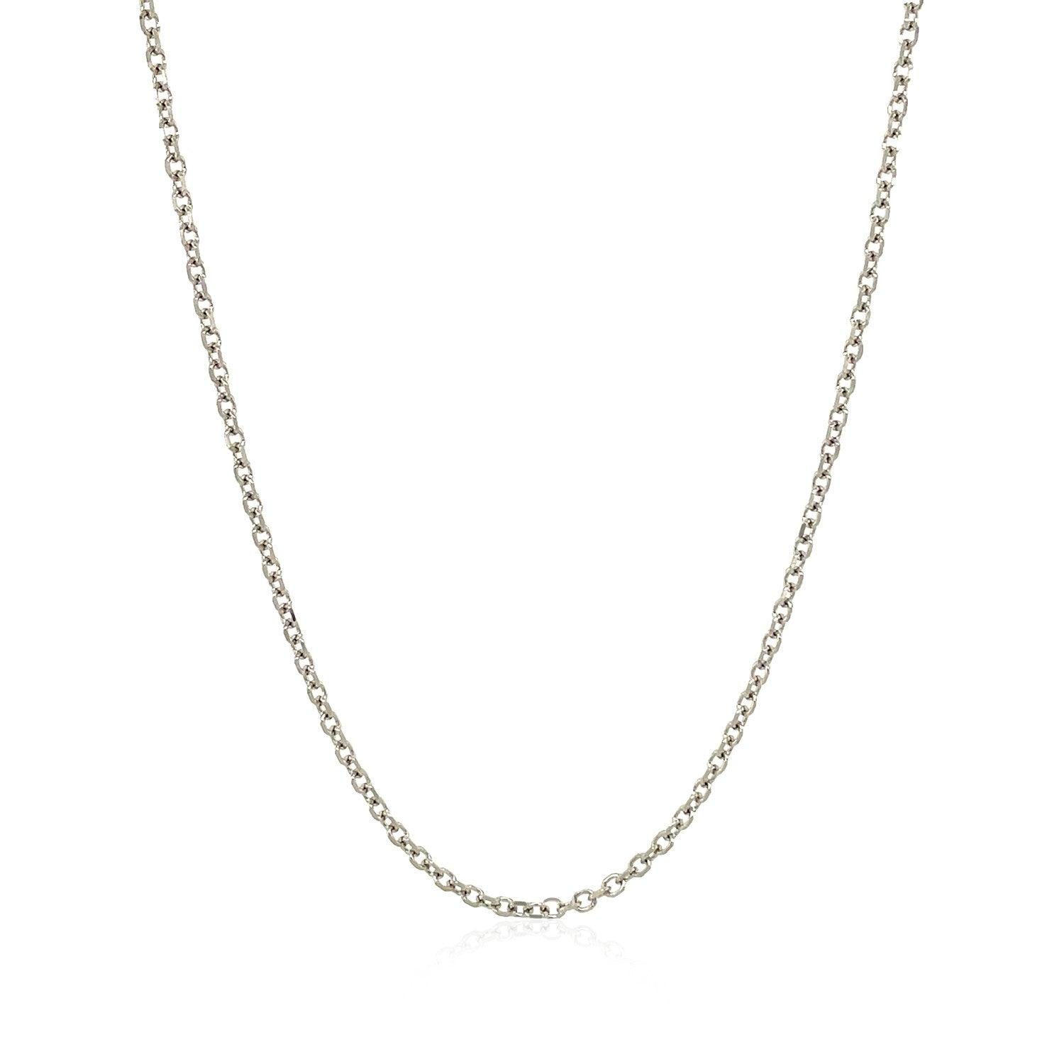 14k White Gold Diamond Cut Cable Link Chain (1.50 mm)