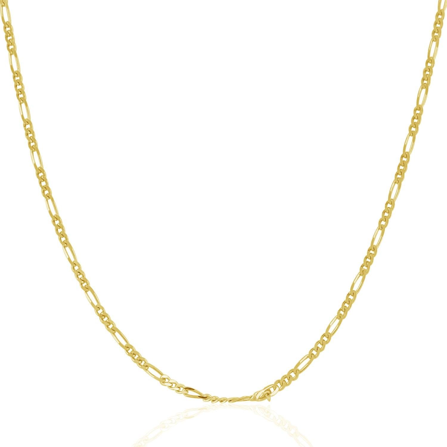 14k Yellow Gold Solid Figaro Chain (1.90 mm)