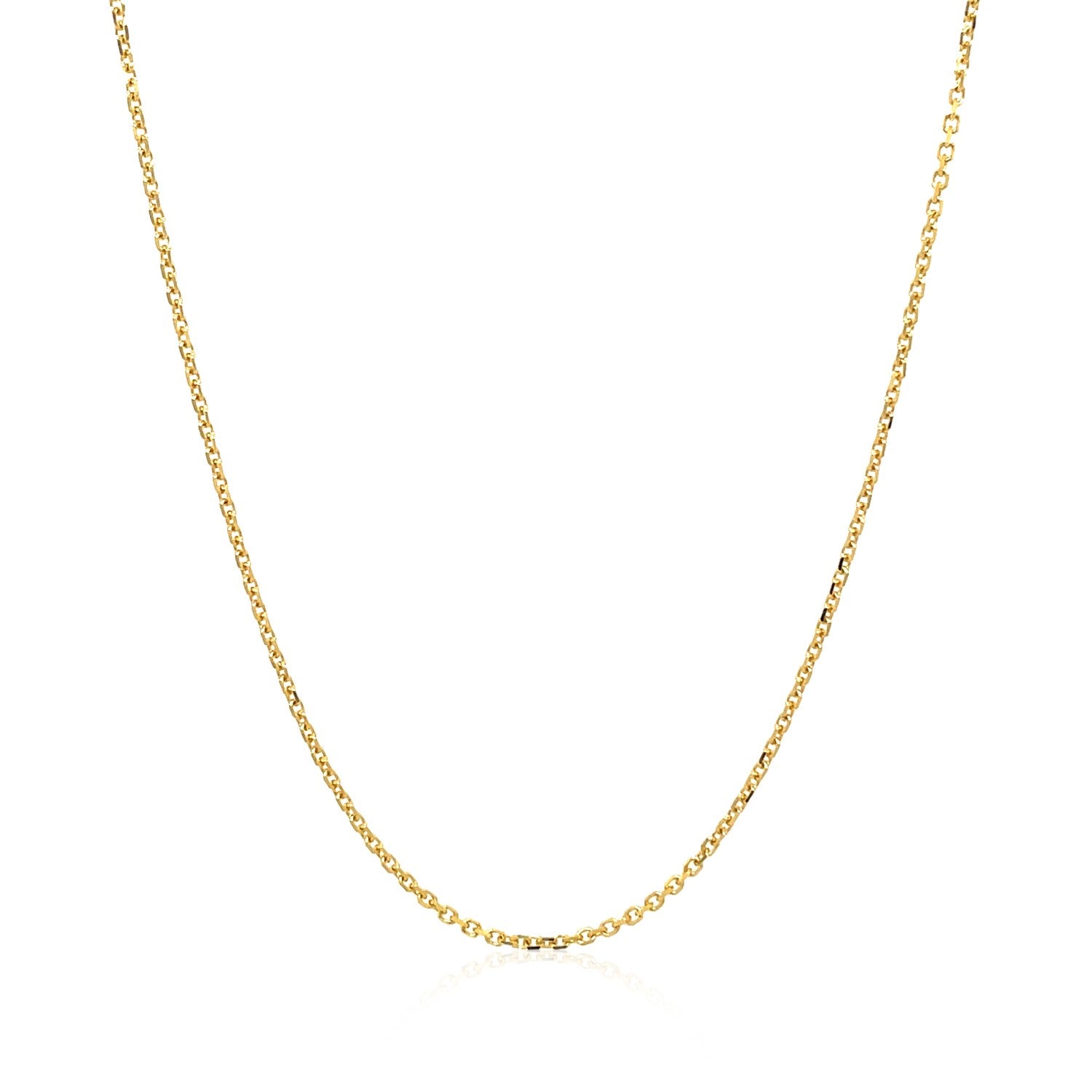 14k Yellow Gold Diamond Cut Cable Link Chain (1.10 mm)