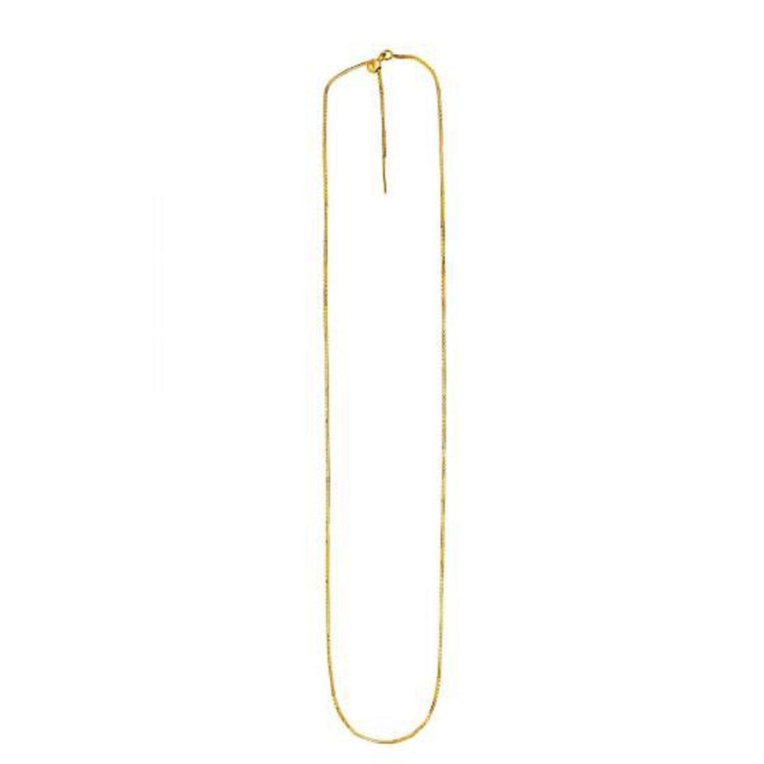 Endless Adjustable Box Chain in 14k Yellow Gold (0.95 mm)