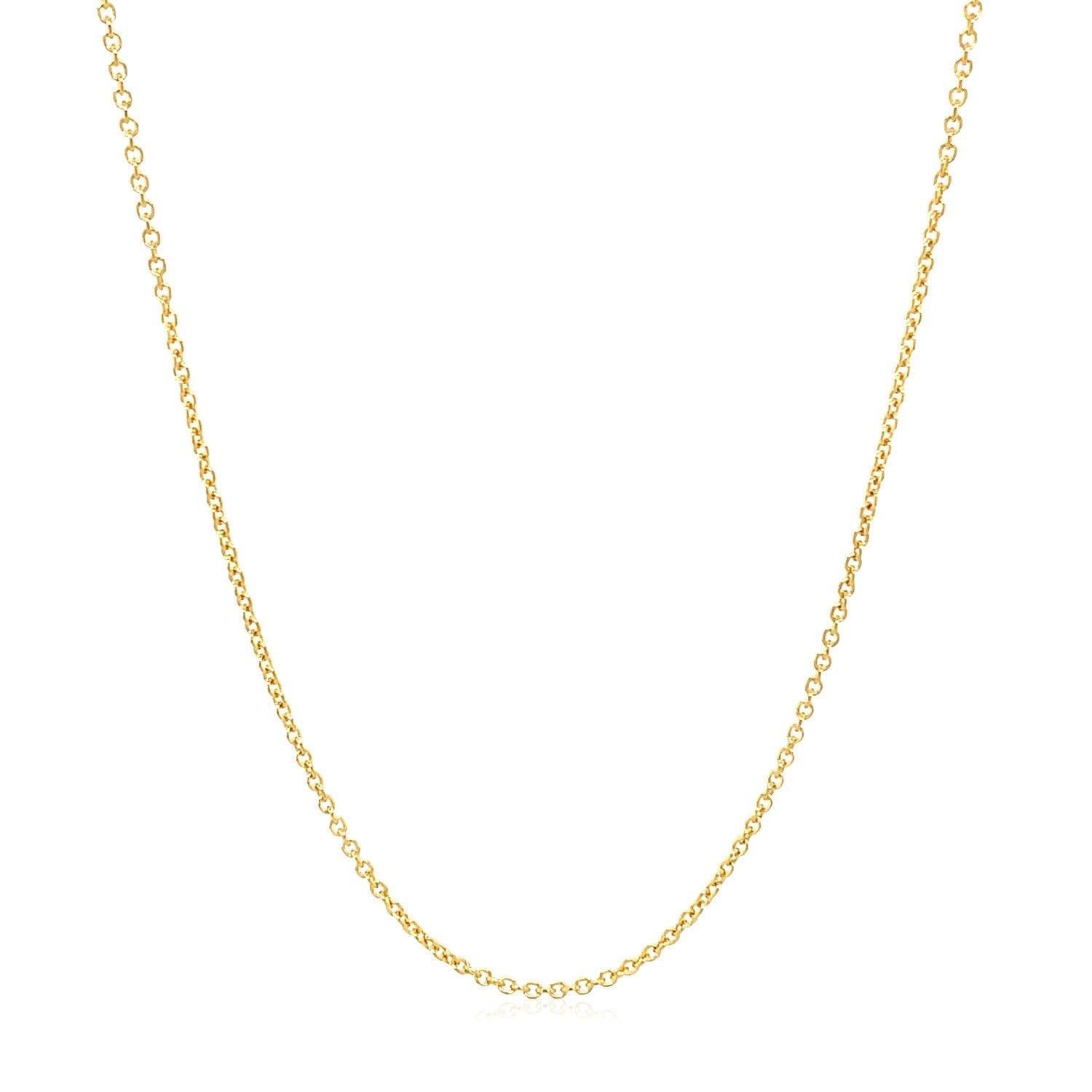 14k Yellow Gold Round Cable Link Chain (1.20 mm)