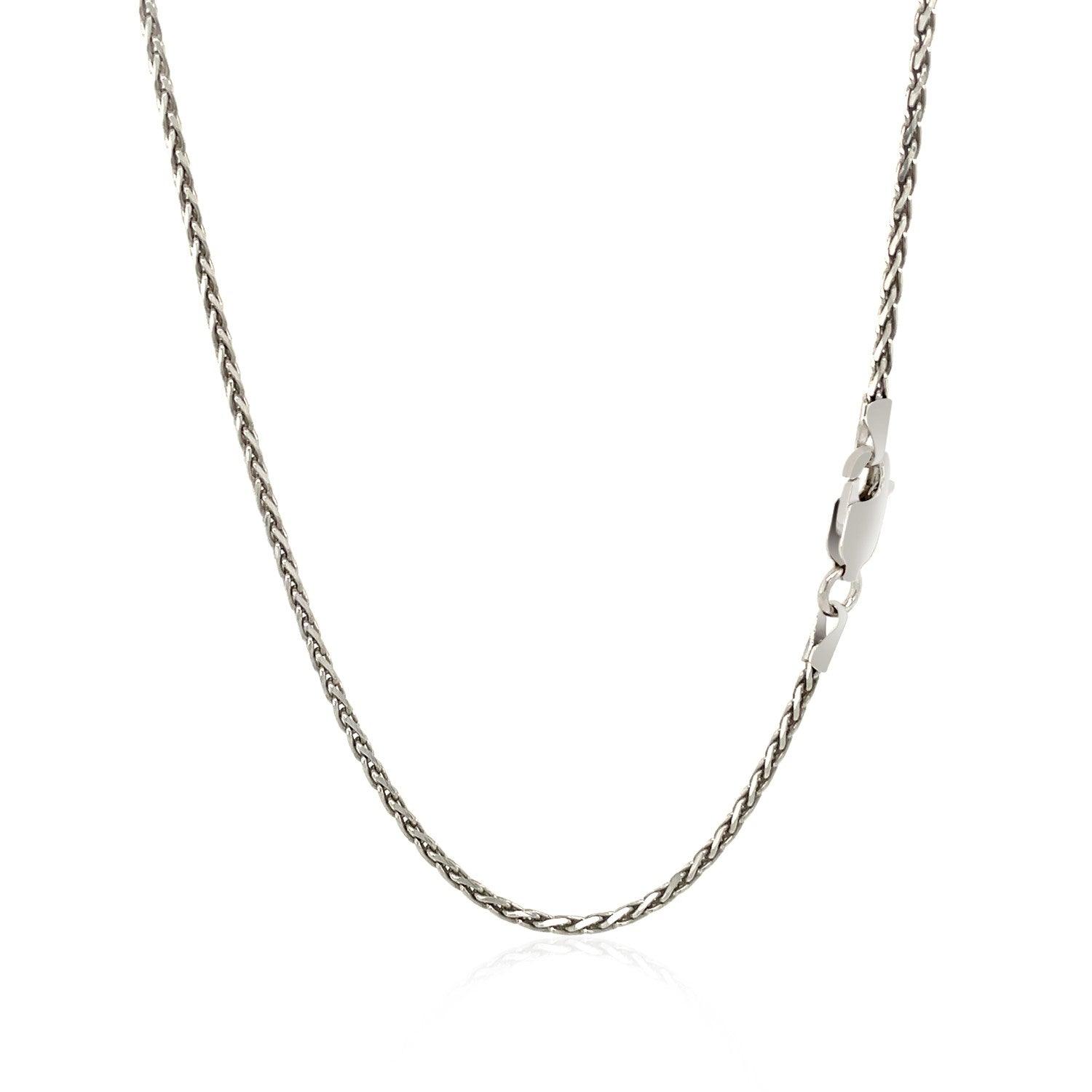 Sterling Silver Rhodium Plated Wheat Chain (1.50 mm)