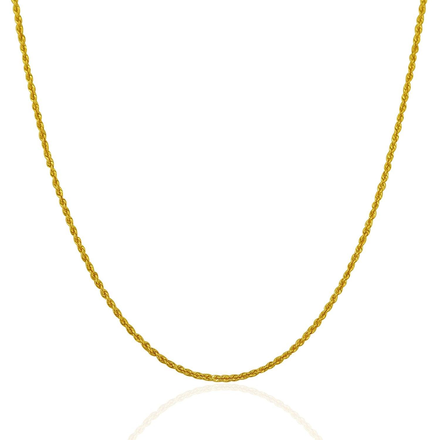 14k Yellow Gold Solid Rope Chain (1.30 mm)