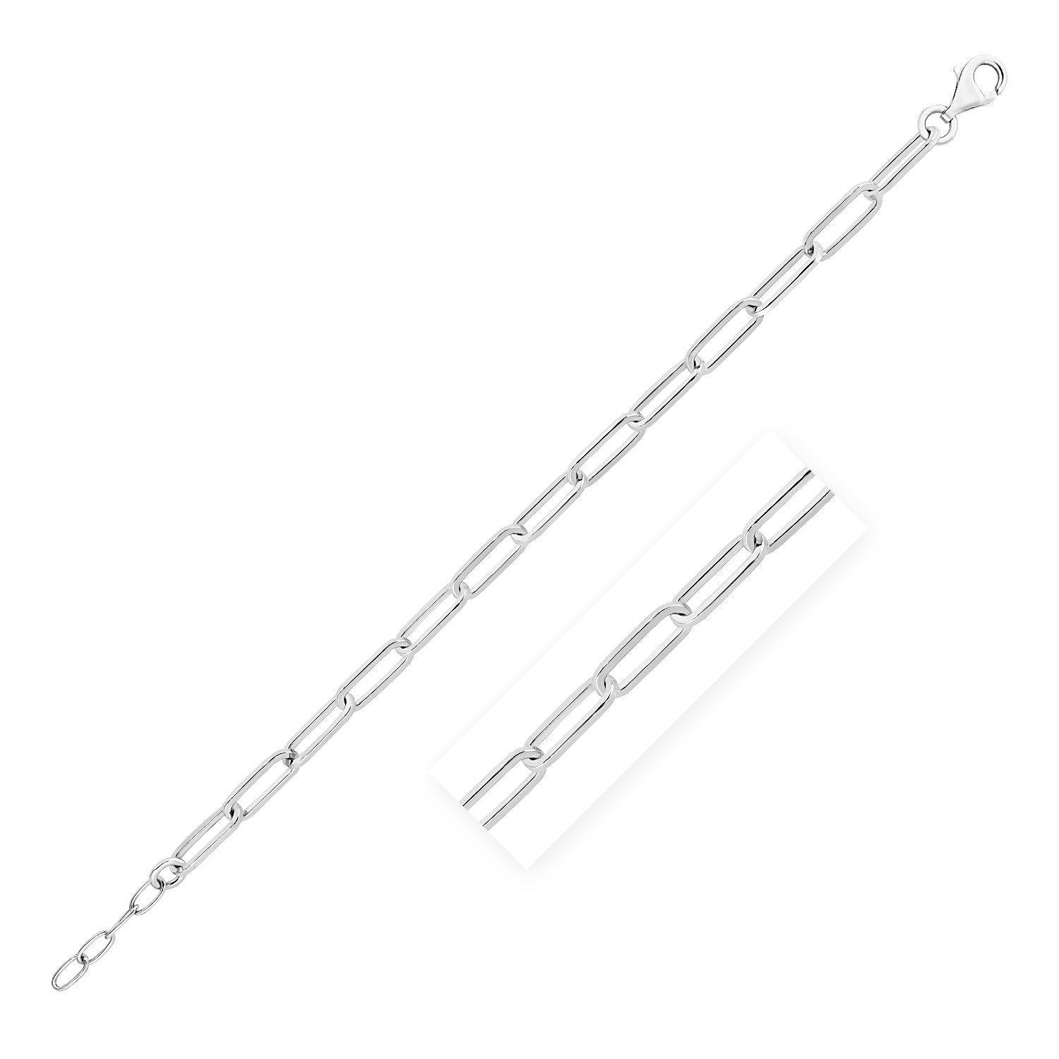 Sterling Silver Wide Paperclip Chain Bracelet (5.90 mm)