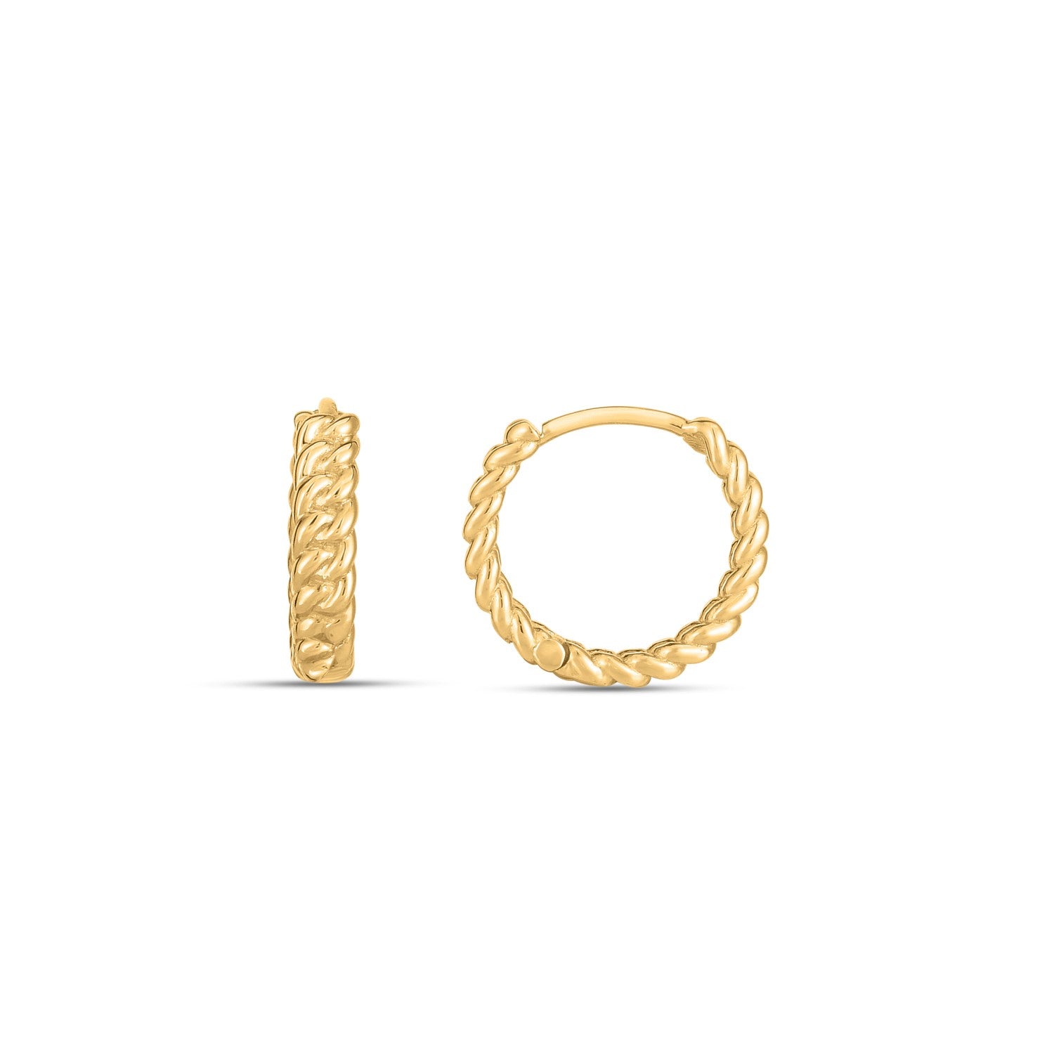 14k Yellow Gold Braided Huggie Hoops(3x12mm)