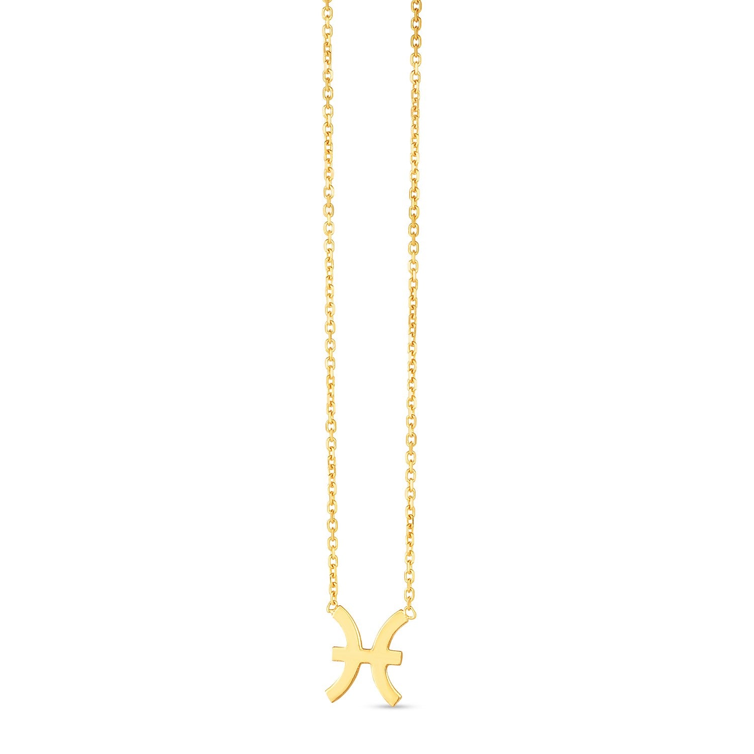 14K Yellow Gold Pisces Necklace