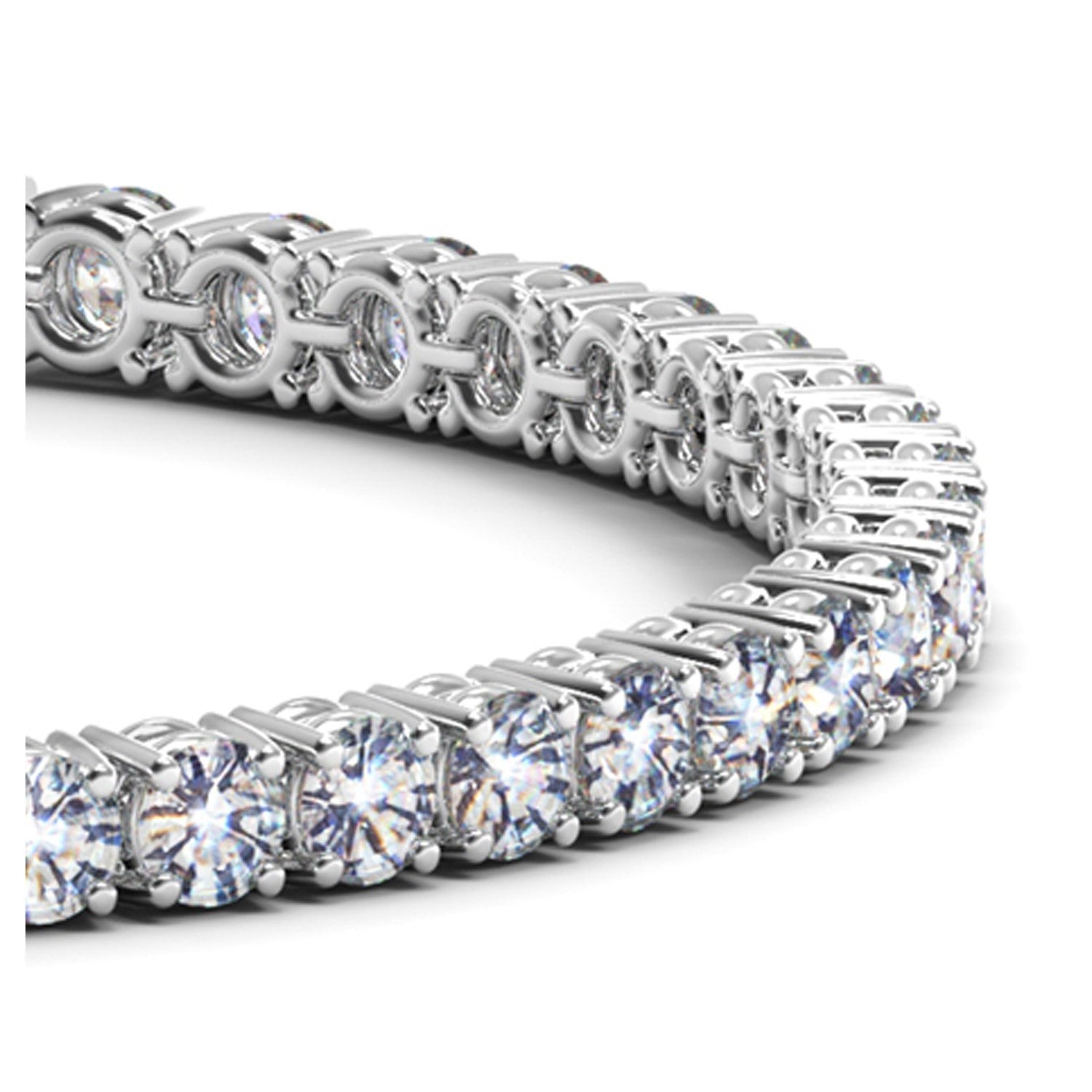 Lab Grown Round Diamond Tennis Bracelet in 14k White Gold (10 cctw F/G  VS2/SI1)