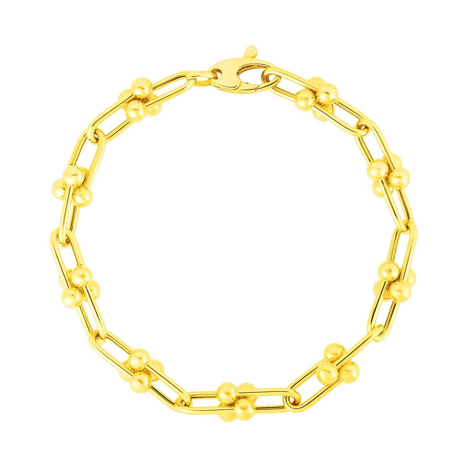 14k Yellow Gold 7 1/2 inch Jax Chain Bracelet (5.00 mm)