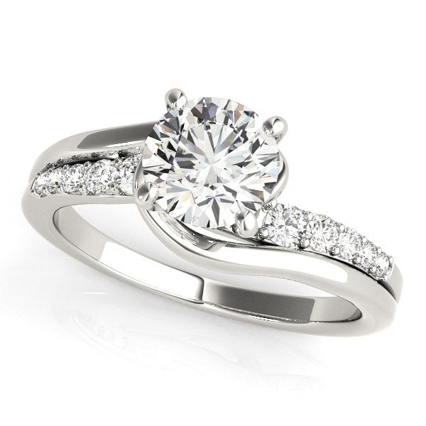 14k White Gold Bypass Style Round Diamond Ring (1 1/4 cttw)