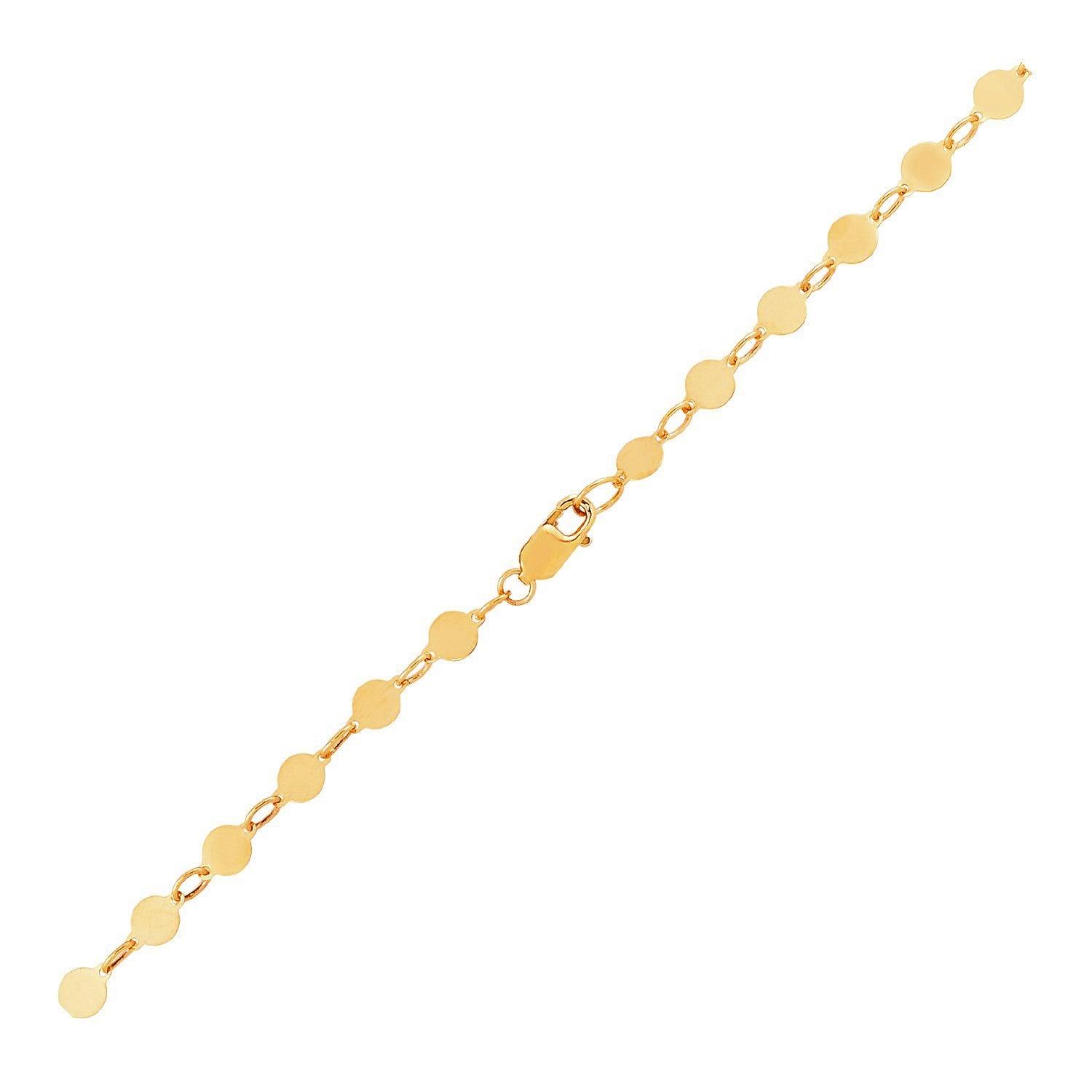 14k Yellow Gold Bracelet with Polished Circles (3.90 mm)