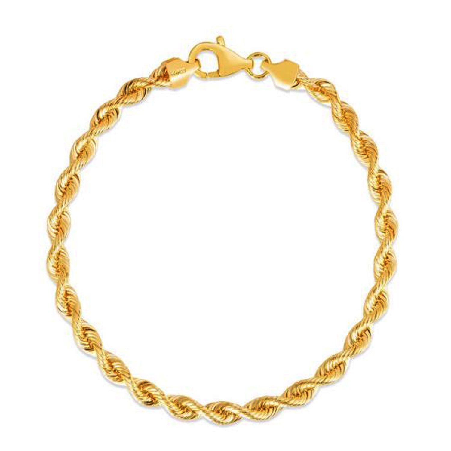 Silk Rope Chain Bracelet in 14k Yellow Gold  (4.30 mm)