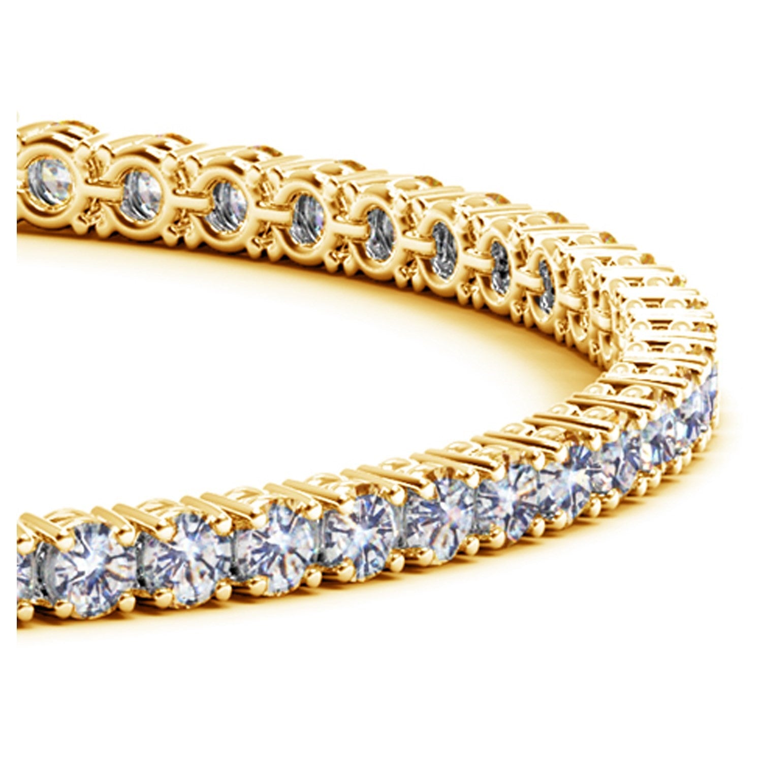 Lab Grown Round Diamond Tennis Bracelet in 14k Yellow Gold(5 cctw  F/G  VS2/SI1)