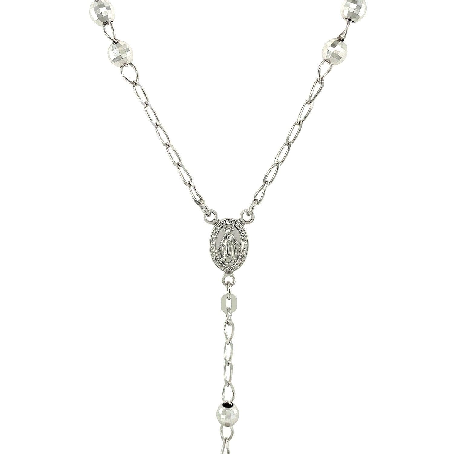 Rosary Chain and Large Bead Necklace in Sterling Silver