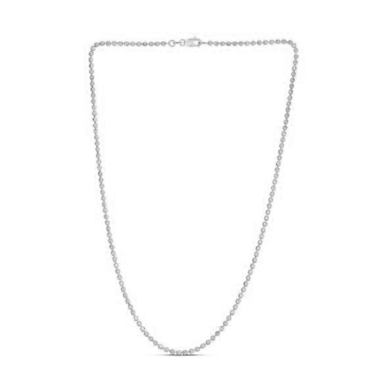 Moon Cut Bead Chain in 14k White Gold (2.50 mm)