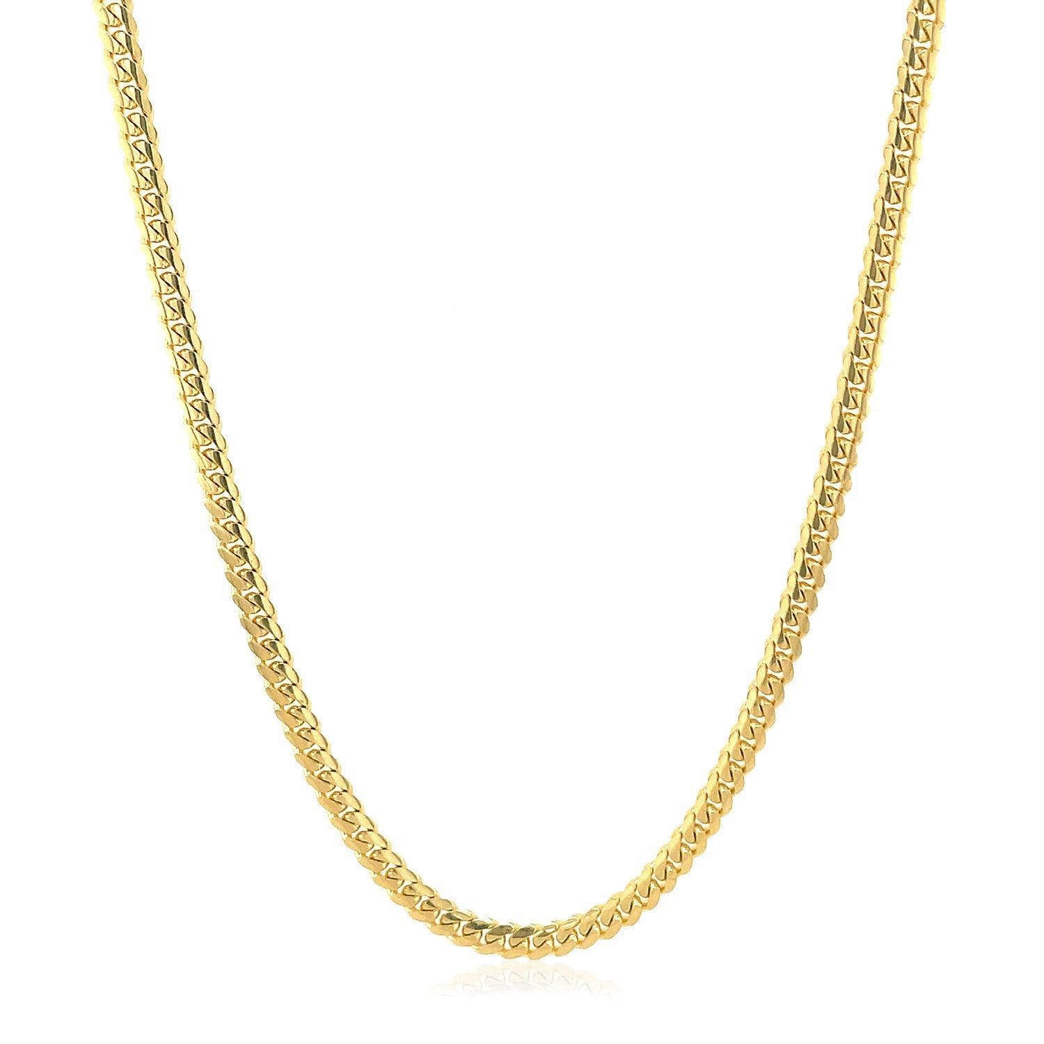 10k Yellow Gold Classic Solid Miami Cuban Chain (2.60 mm)