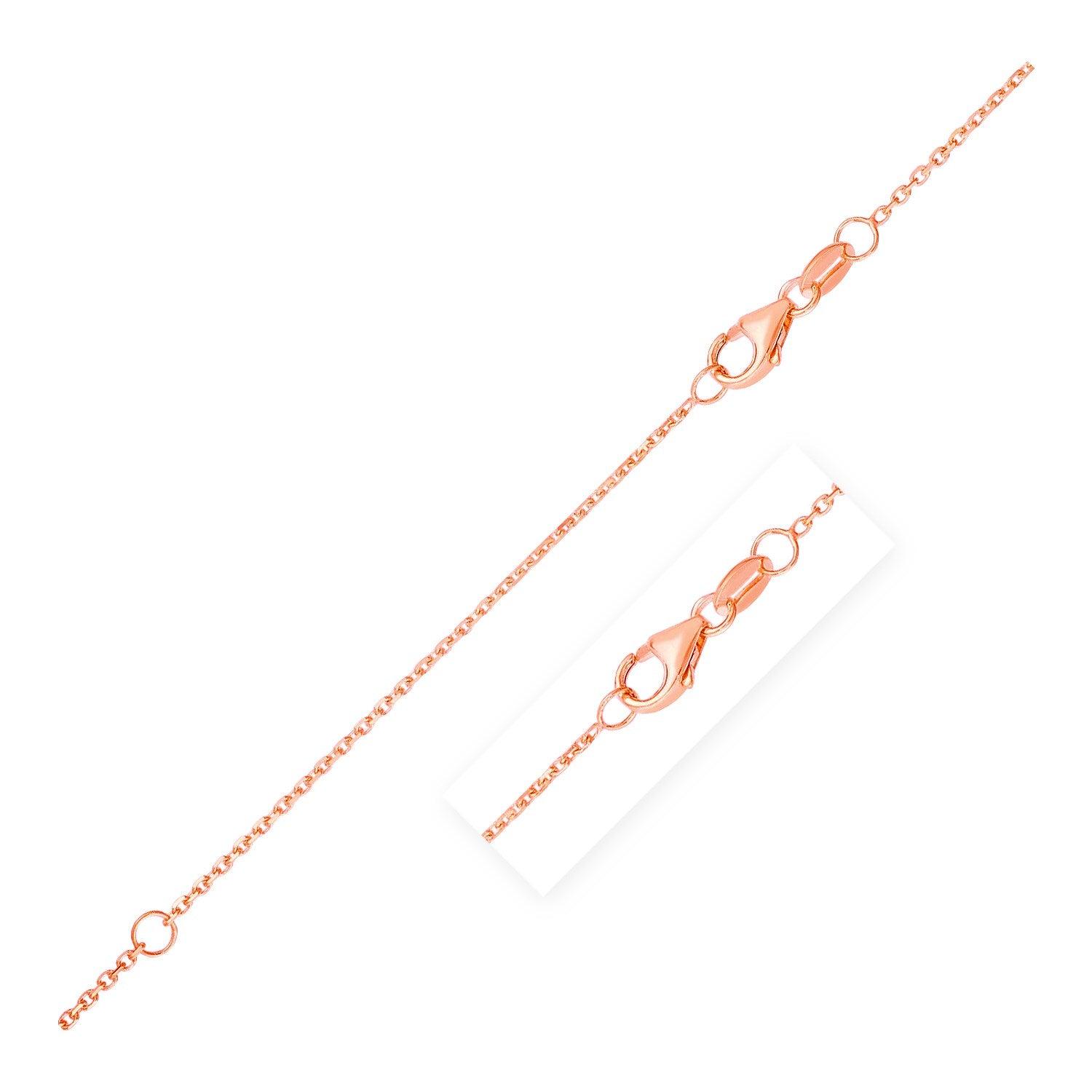 Double Extendable Diamond Cut Cable Chain in Rose Gold (0.87 mm)