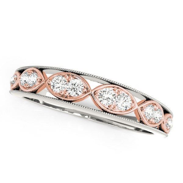 14k White And Rose Gold Infinity Style Diamond Band (1/5 cttw)